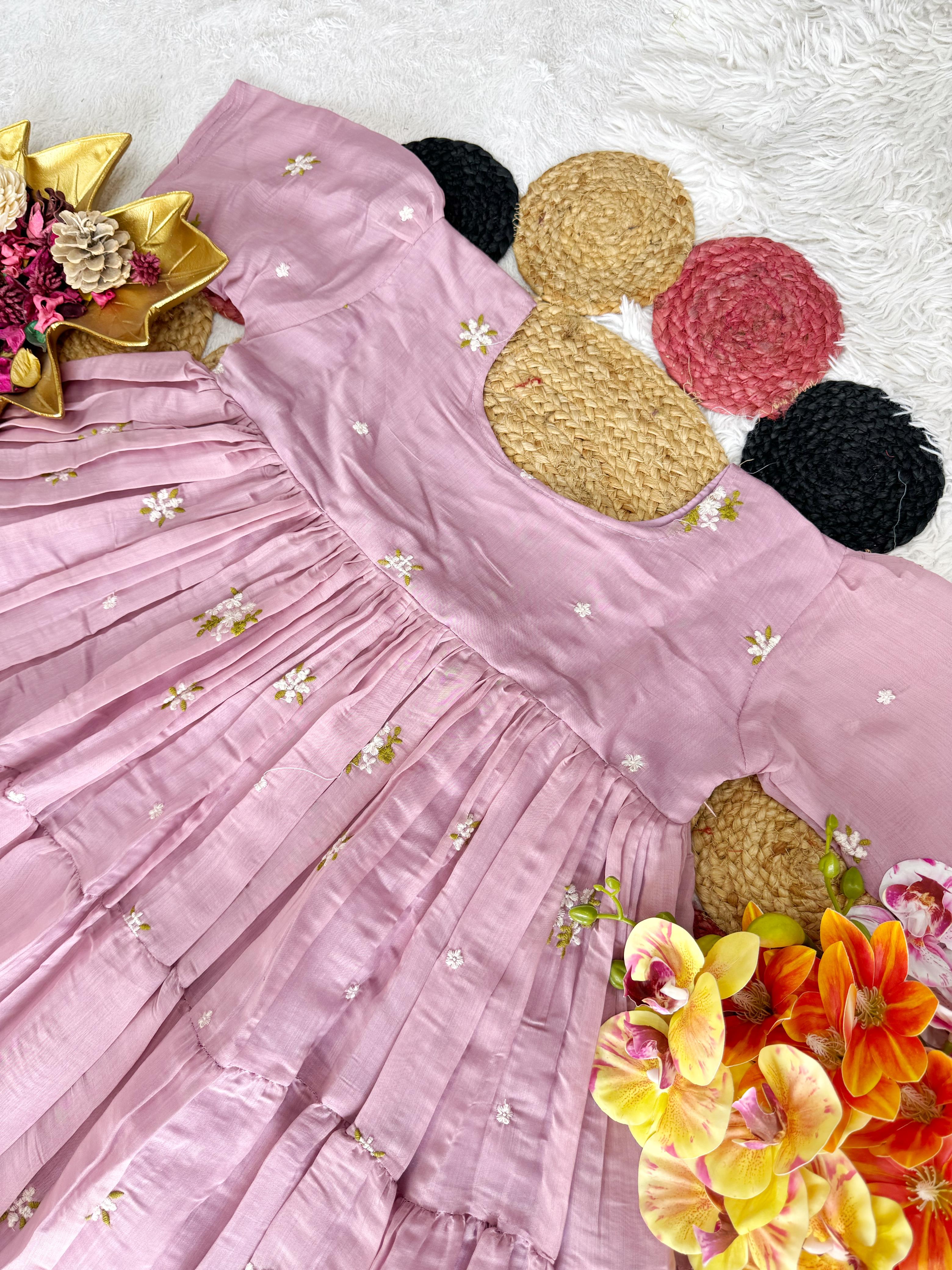 Designer Mul Chanderi Frocks