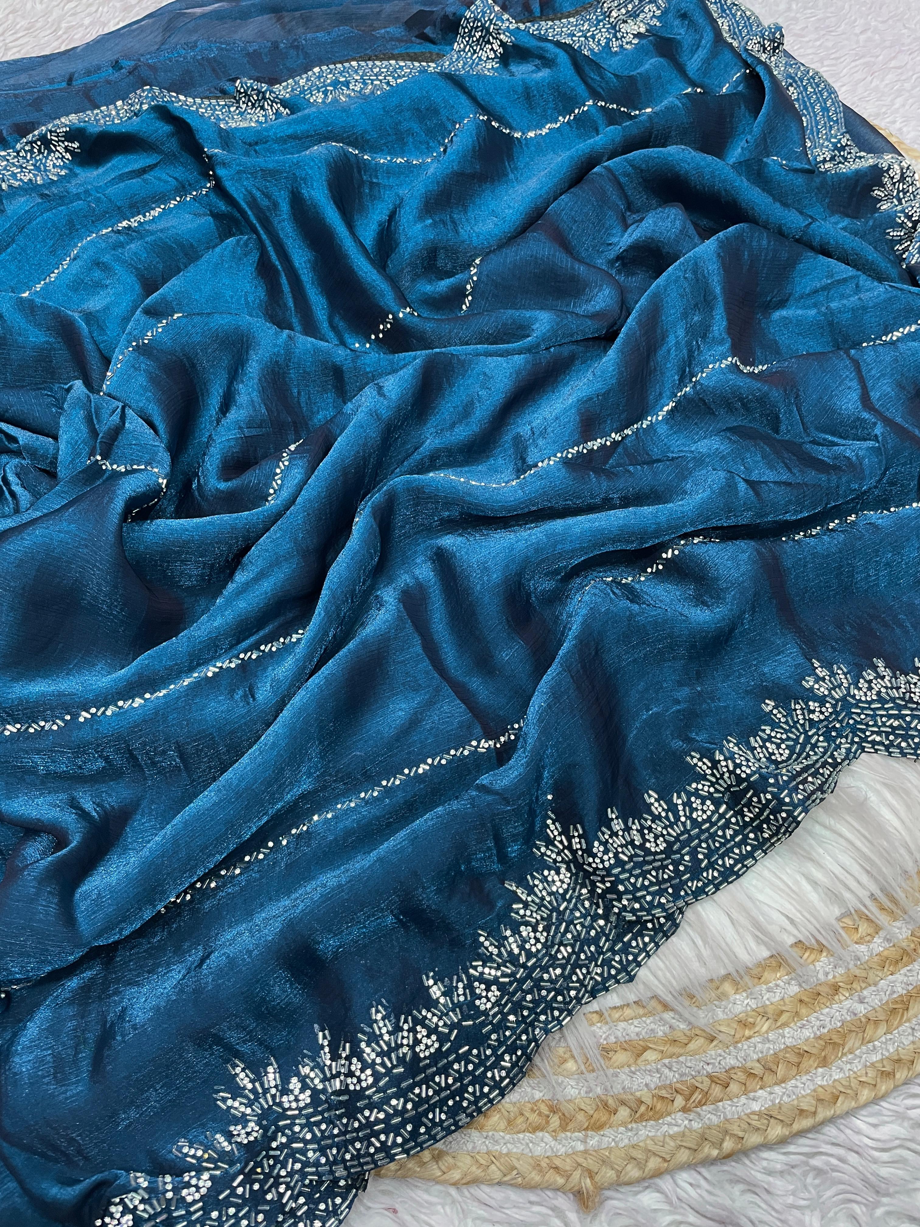 Fendy chiffon with Swarovski work