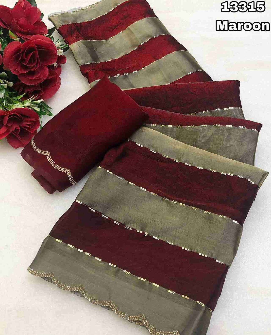 Space Silk Shaded Embroidery Sarees