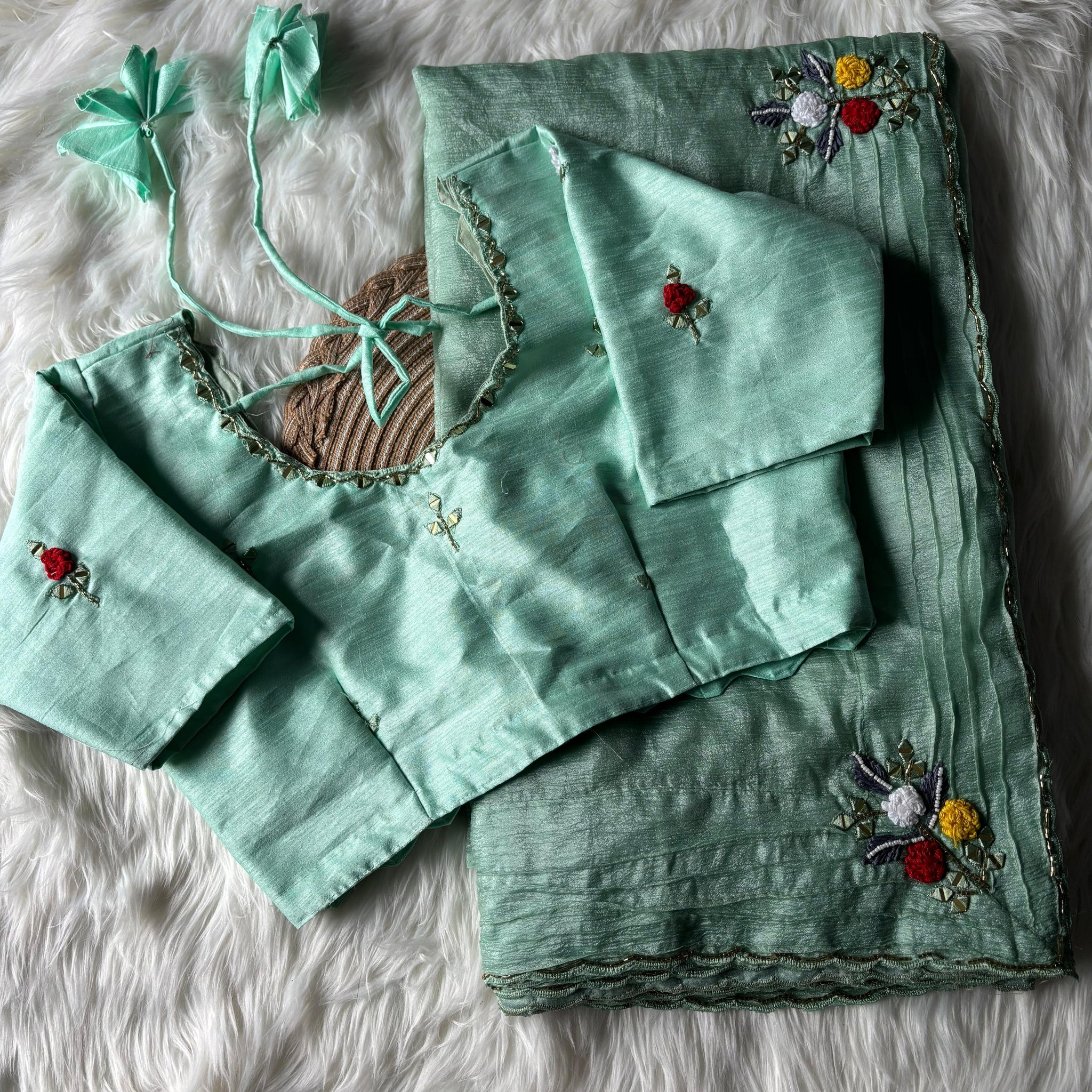 Premium Candy Crush Saree with Stitched Blouse free size 38