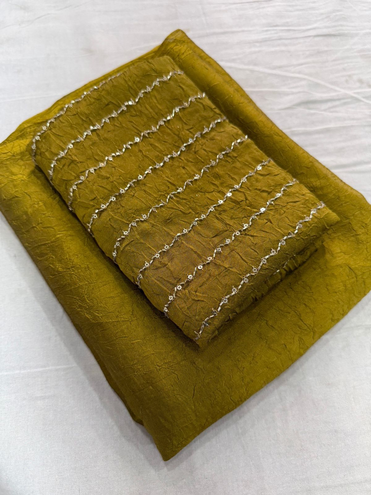 Rangoli Crush Silk Saree with Sequence Work Blouse