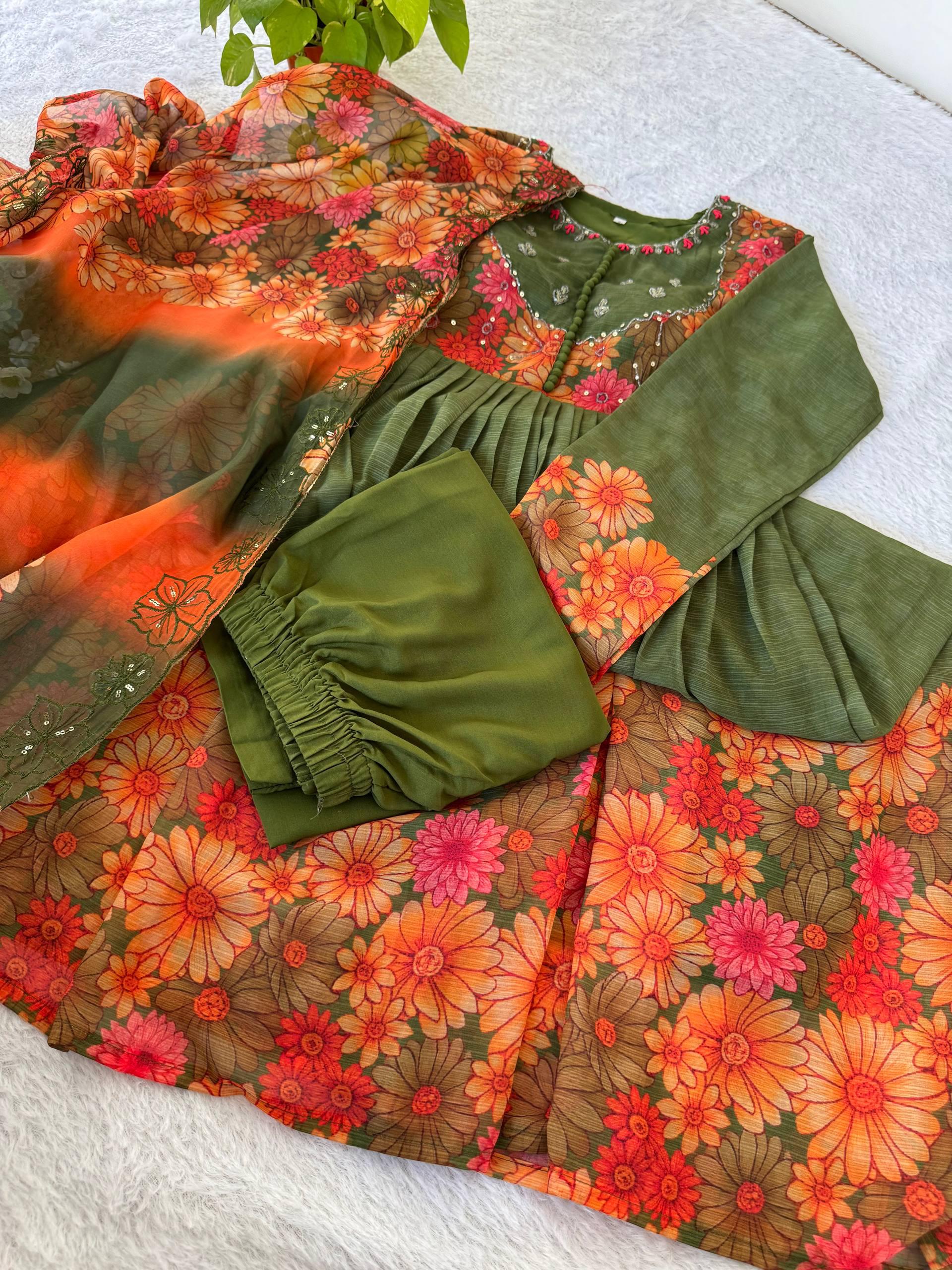 Designer Georgette Gown with dupatta