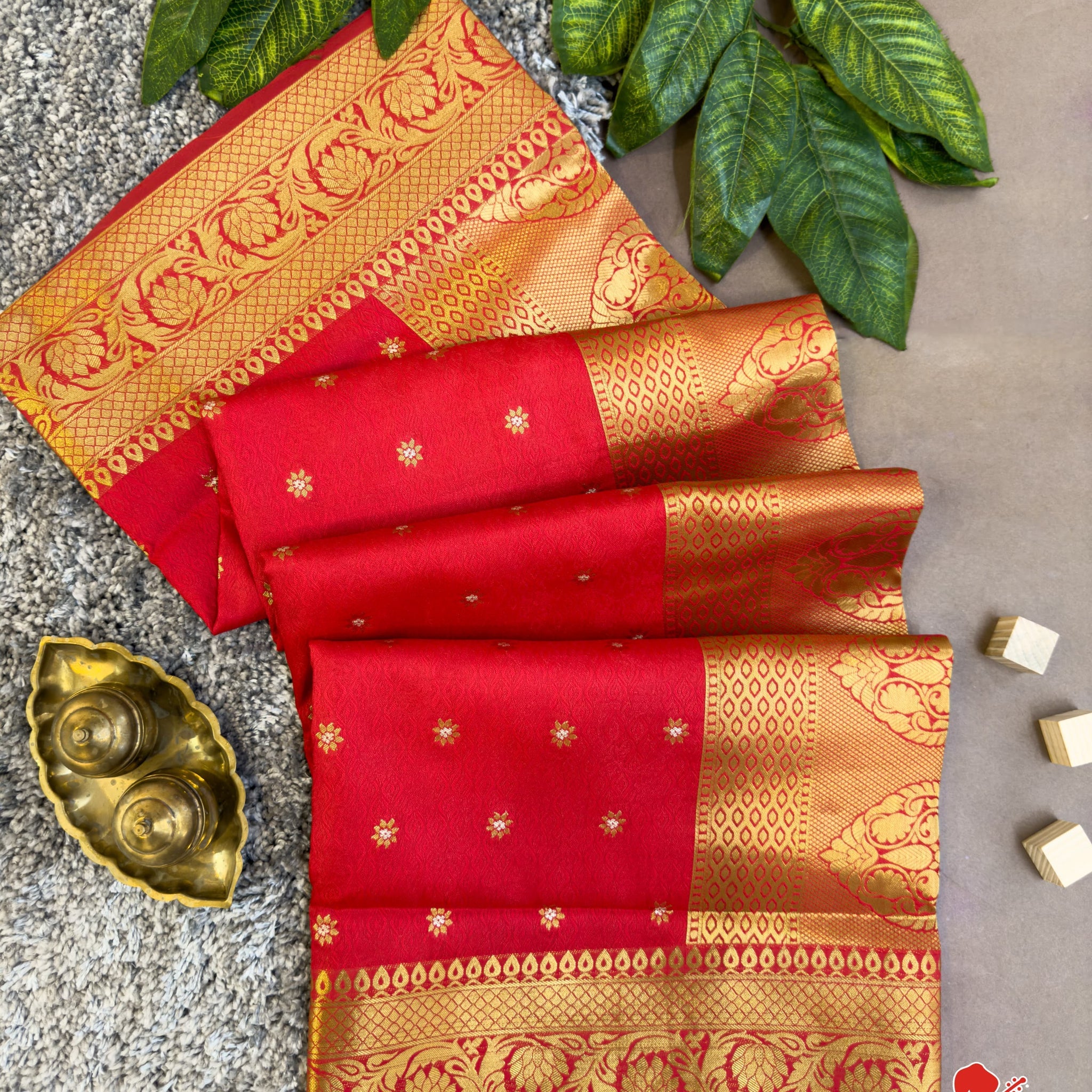 Red Banarasi Soft Silk Saree