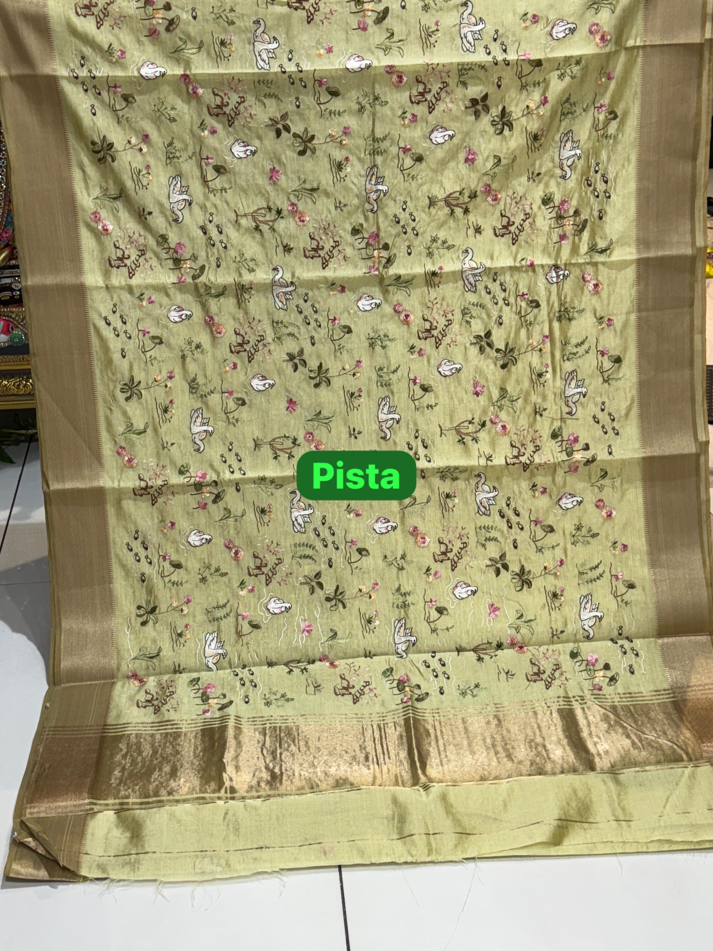 Cotton Silk sarees with all over embroidery