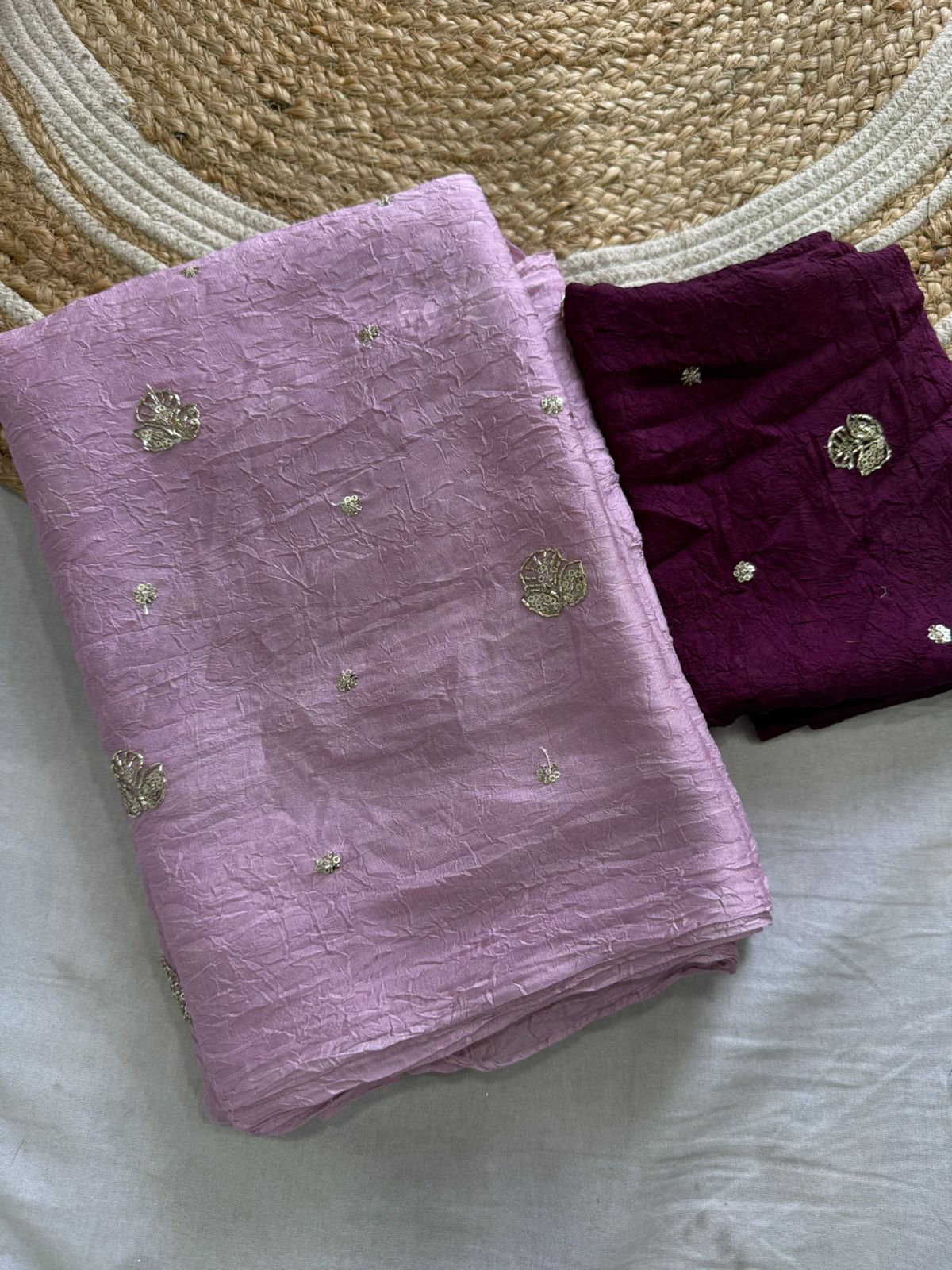Rangoli Crush Sequence Bits Full Worked Saree With Running Blouse