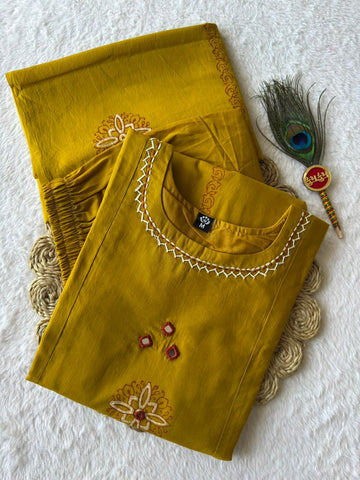Designers A-Line Kurti Pent Dupatta Set