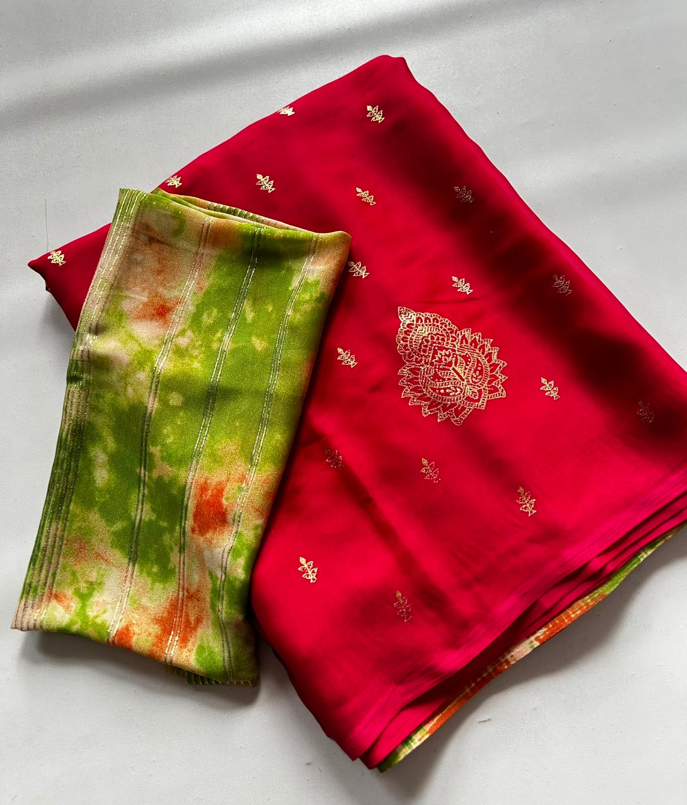 Soft moss chiffon sarees