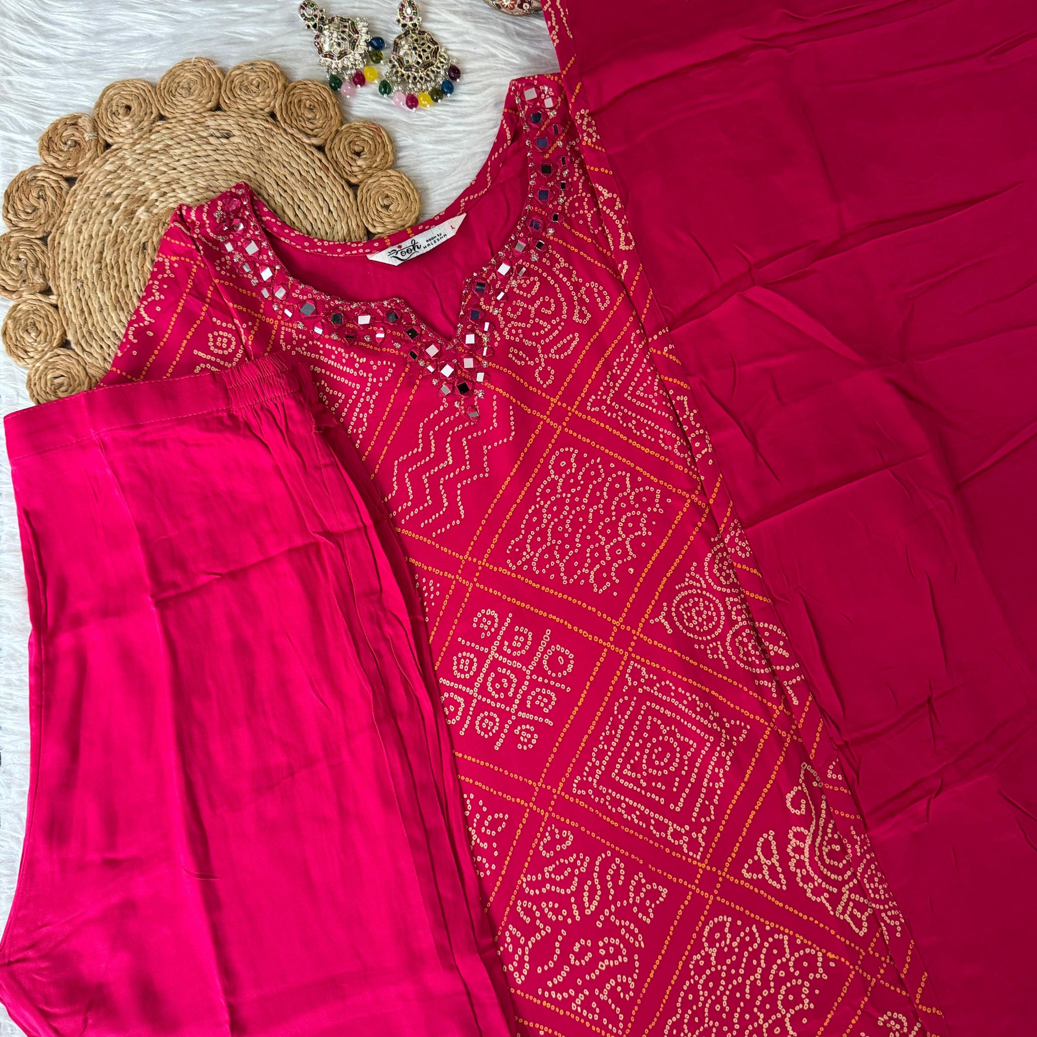 Beautiful Premium Brown Designer Kurti Set