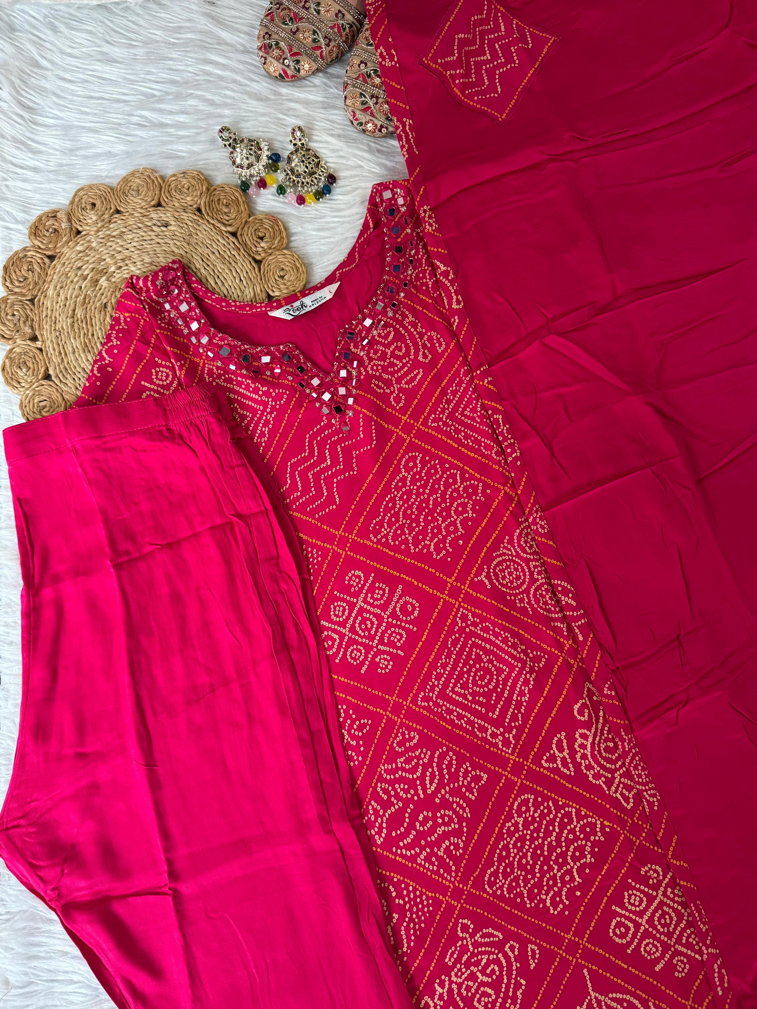 Beautiful Premium Brown Designer Kurti Set