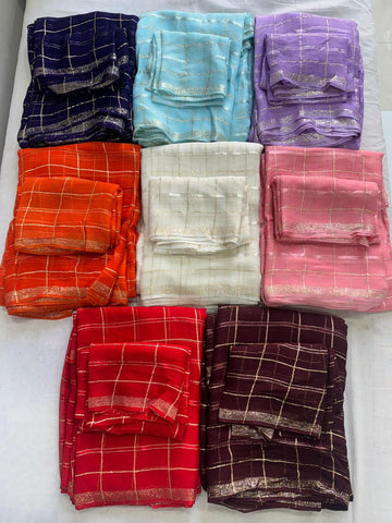 Viscose Georgette Saree With Running Viscose Blouse