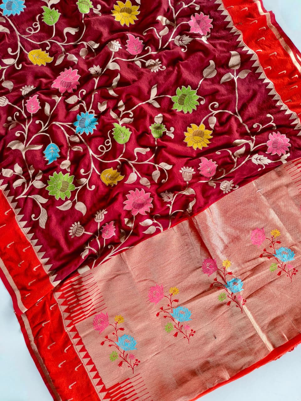 Viscose meenakari sarees