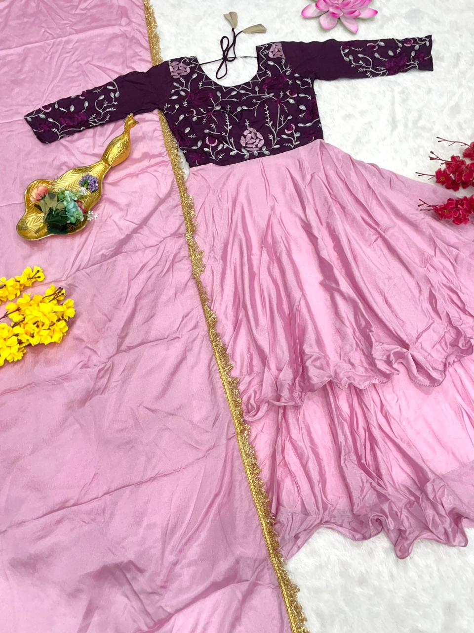 Fully Stitched Chinon Gowns