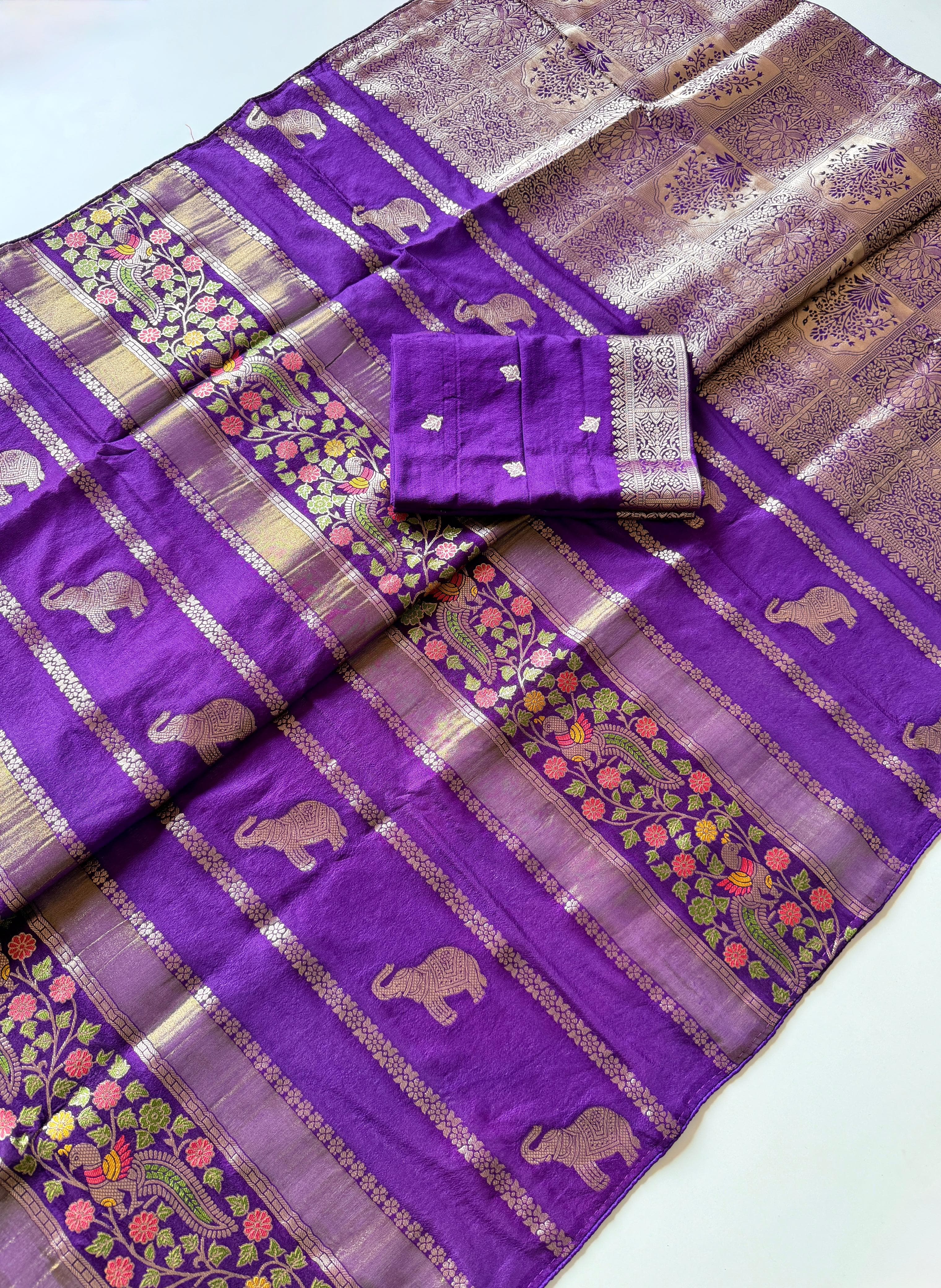 Pure Chinya Tisu Simmar Viscose Khaddi Crepe Georgette Sarees