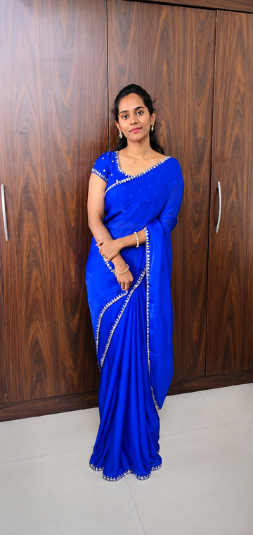 Cocktail Mirror Work Sarees