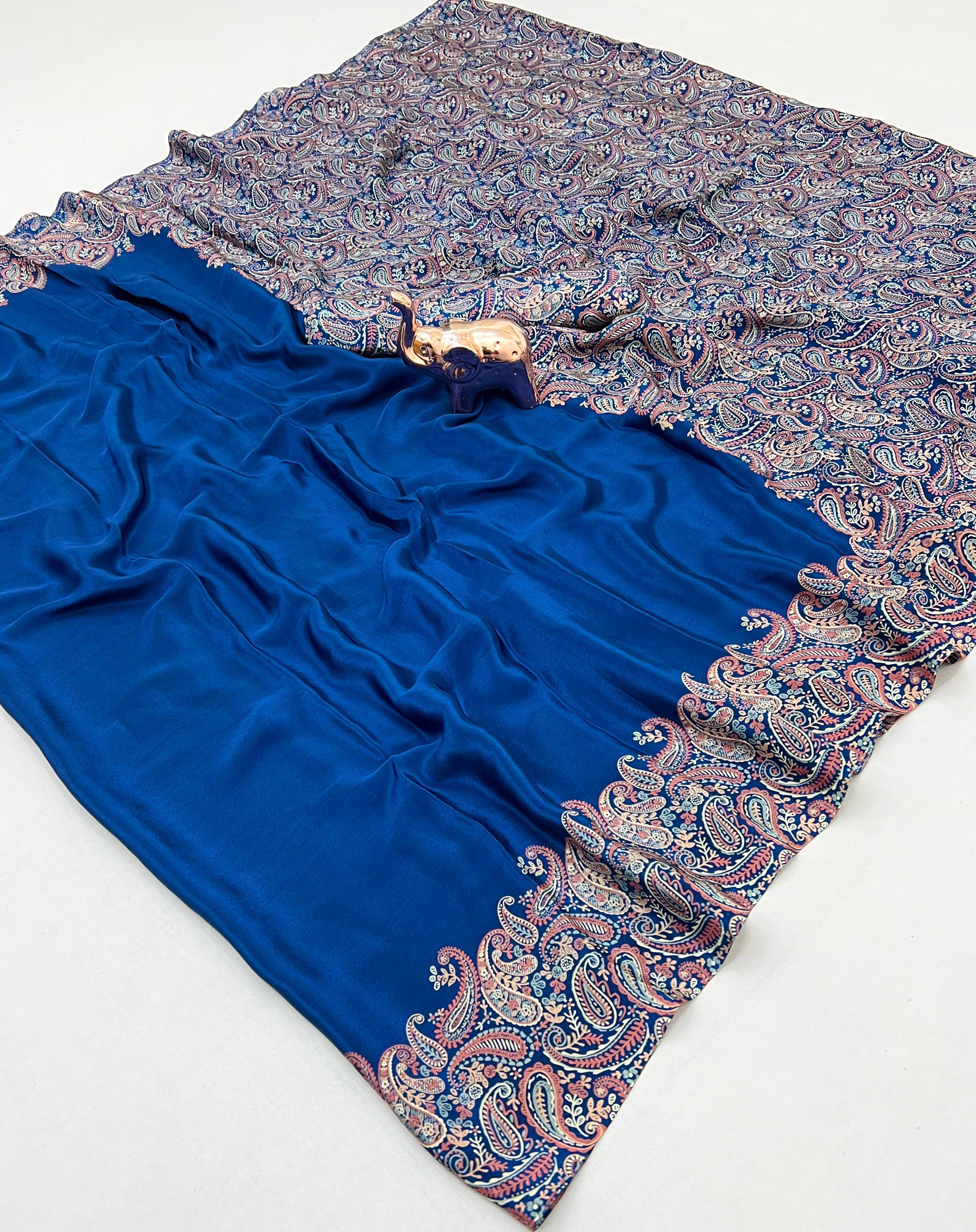 Ajrakh Modal Crape Sarees