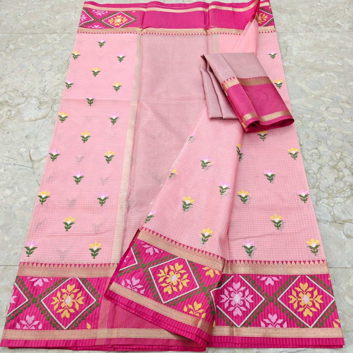 Soft silk Kota work sarees