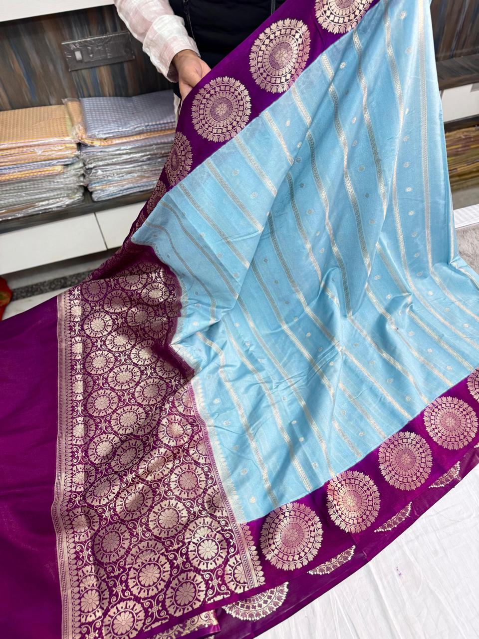 Soft Banarasi Dyble Dupion Silk Sarees