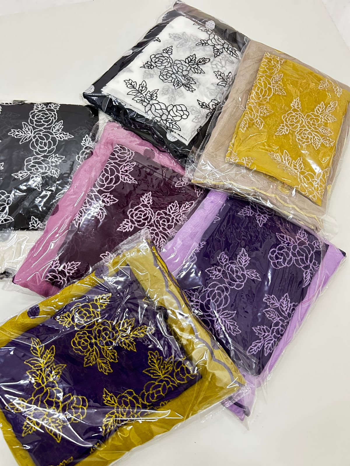 Polka Dots Saree with Embroidery Work