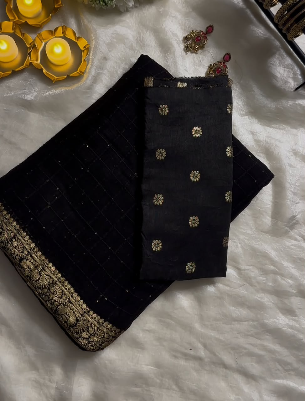 Viscose Georgette Sequence Saree With Weaving Butti Blouse