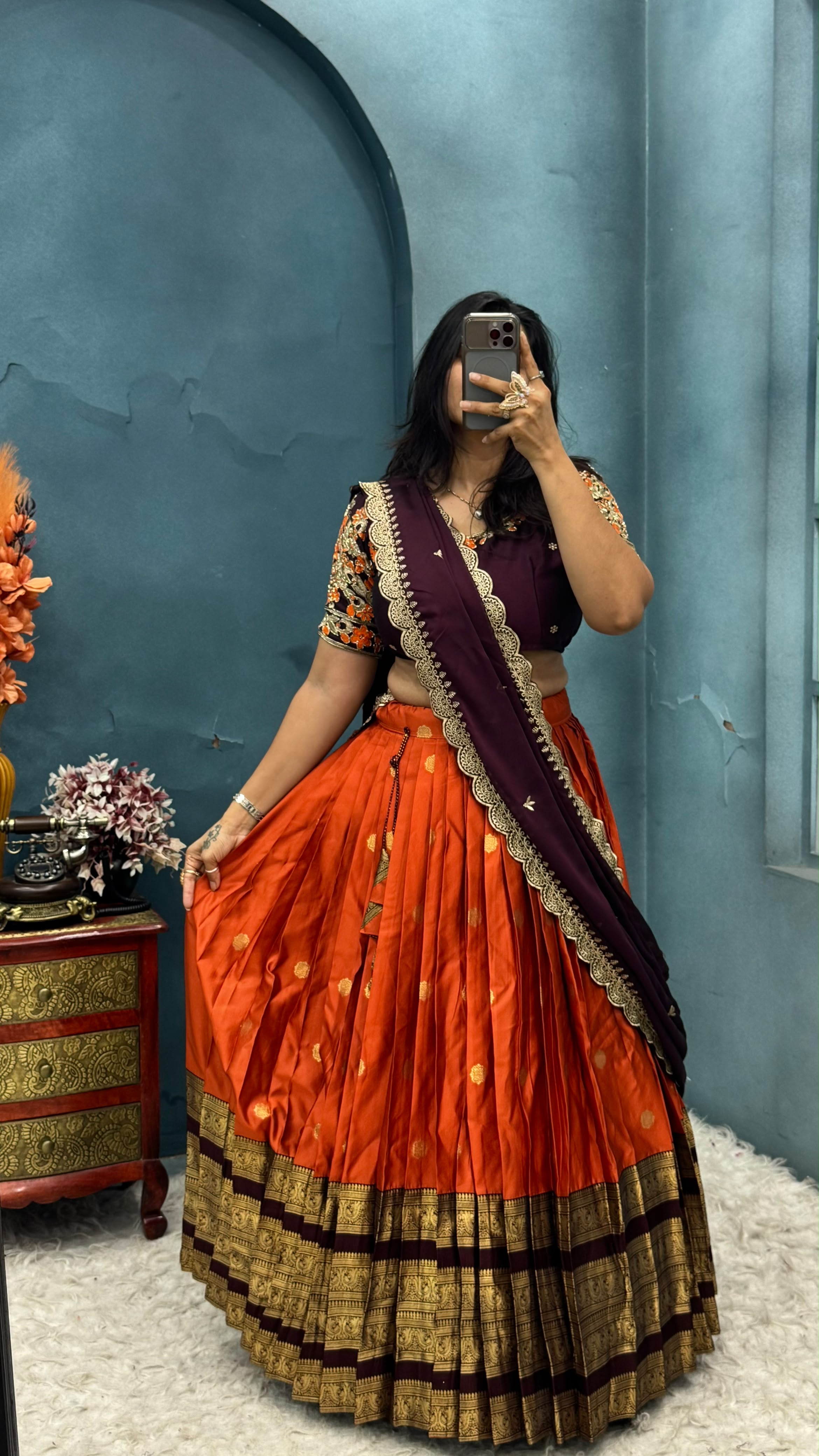 Exclusive Pure Kanjivaram silk full stiched Lehenga
