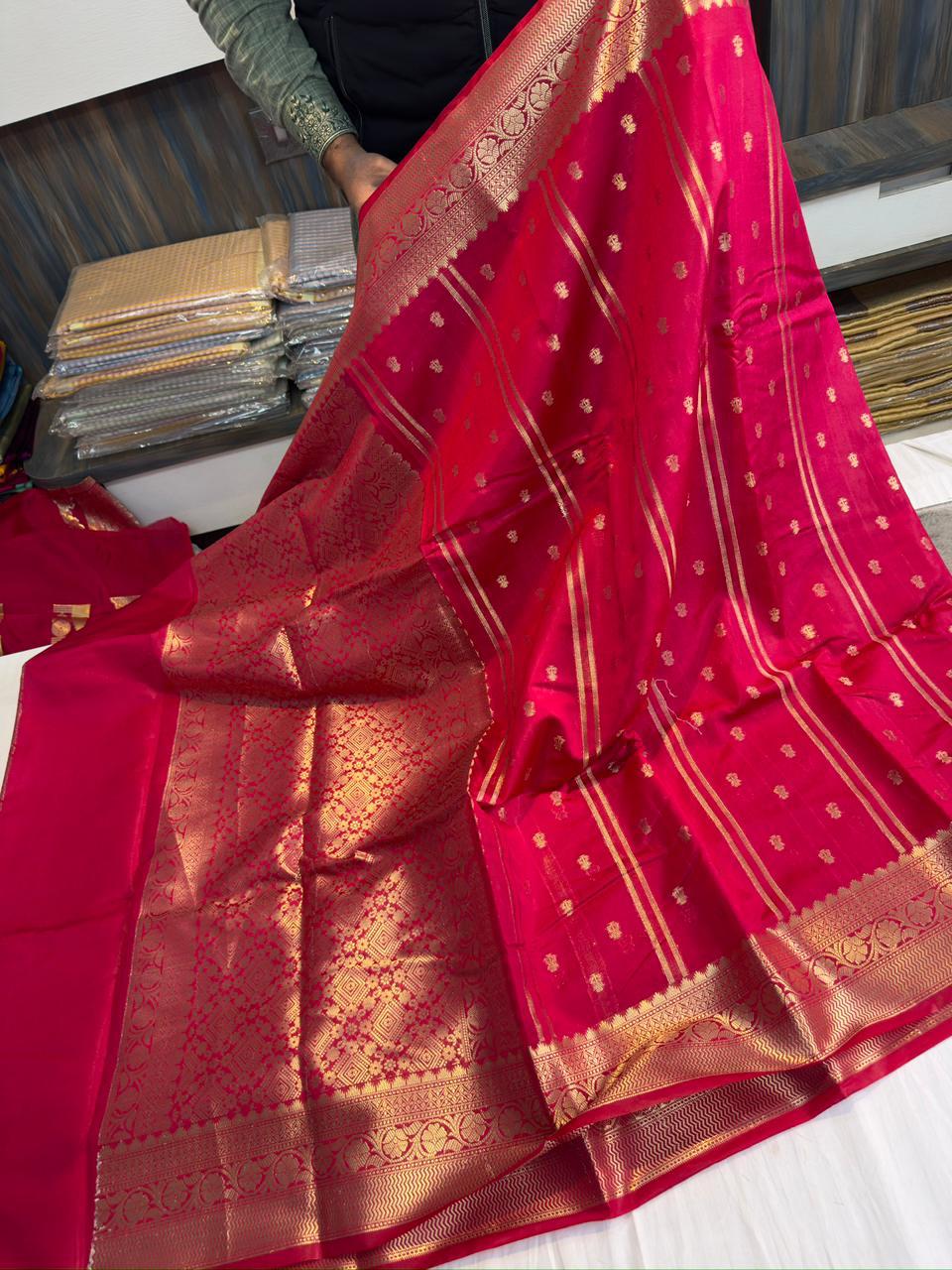 Soft Banarasi Raw Mango Silk Sarees