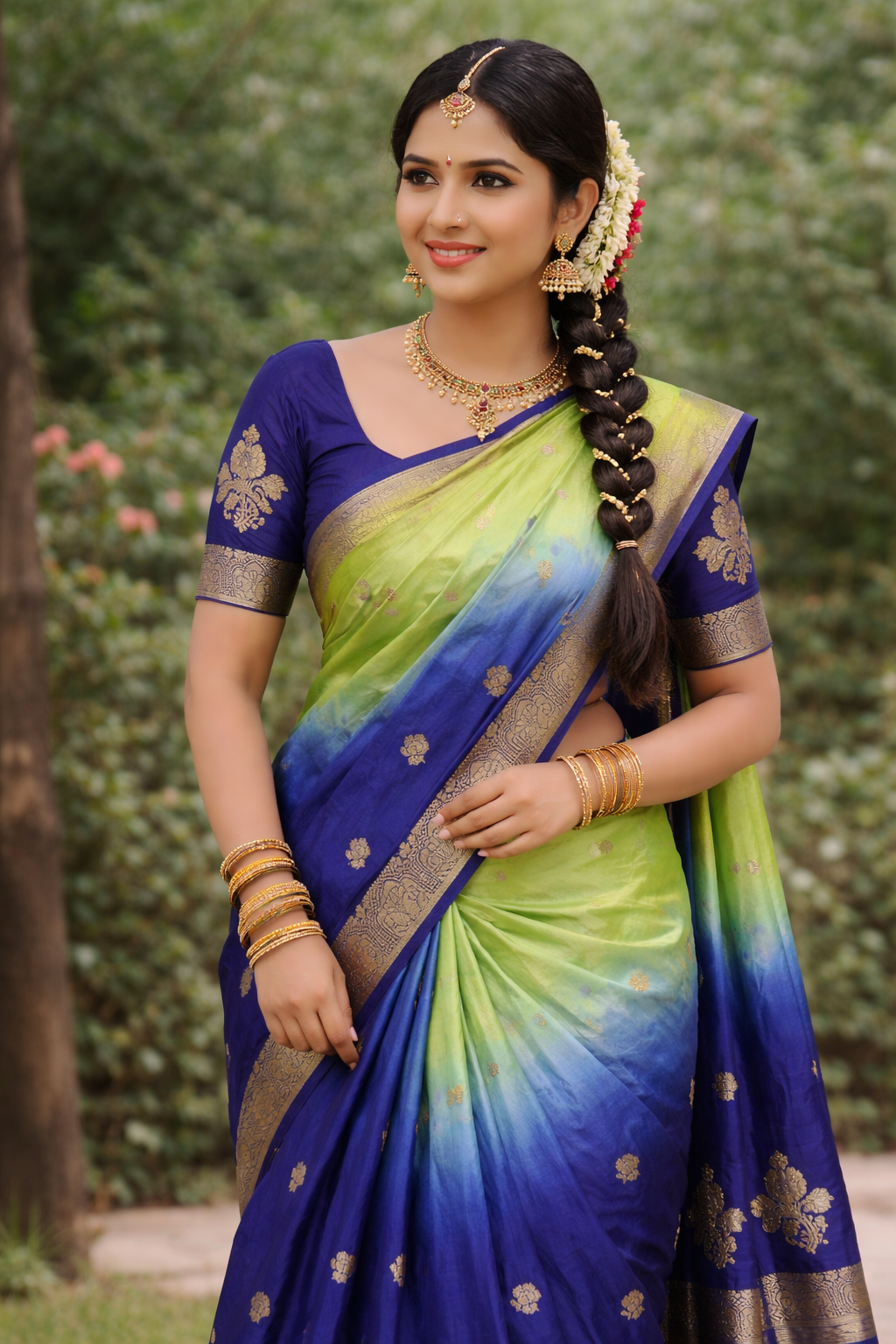 Muslin Silk Dual Shaded Sarees