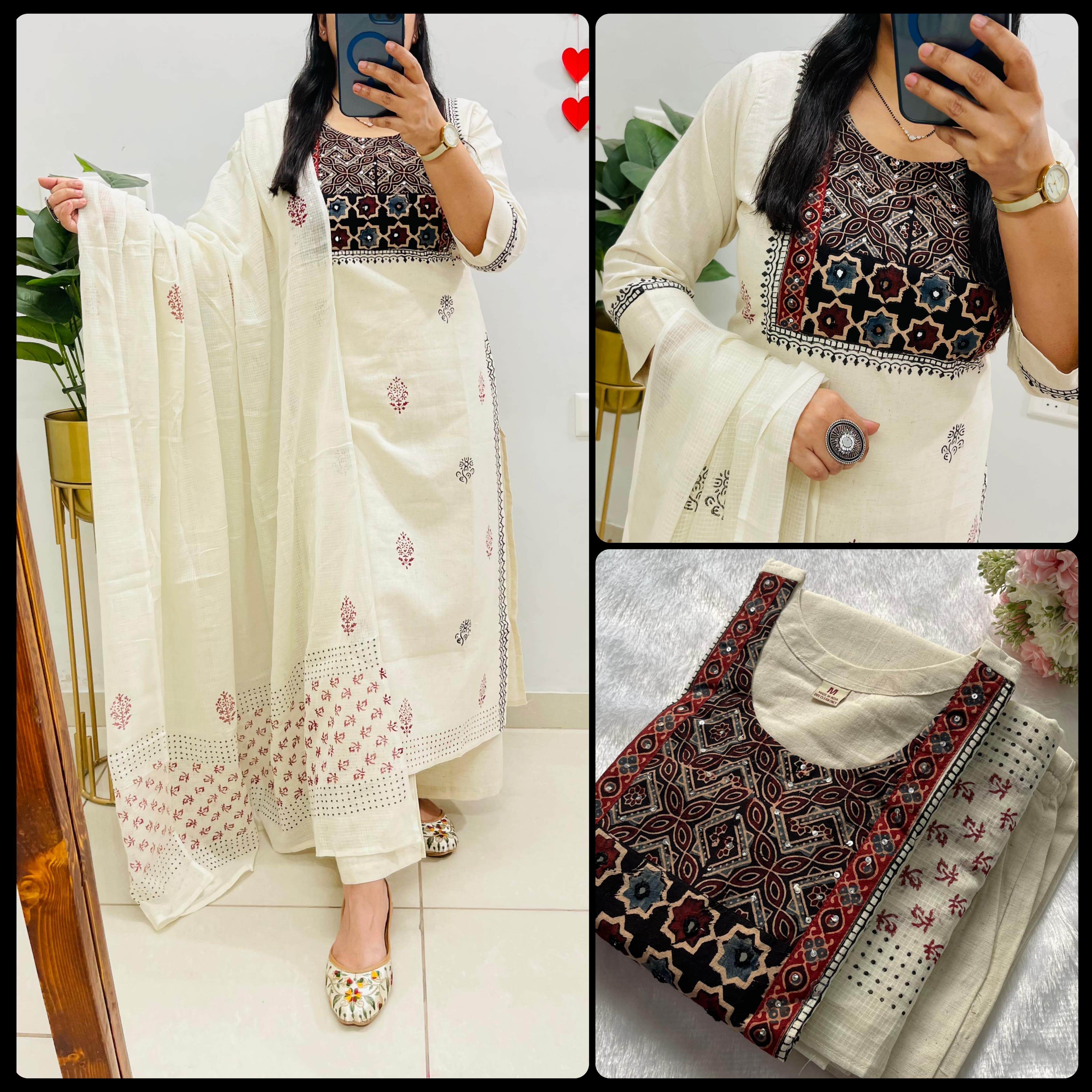 Designer Applique Working kurti Set