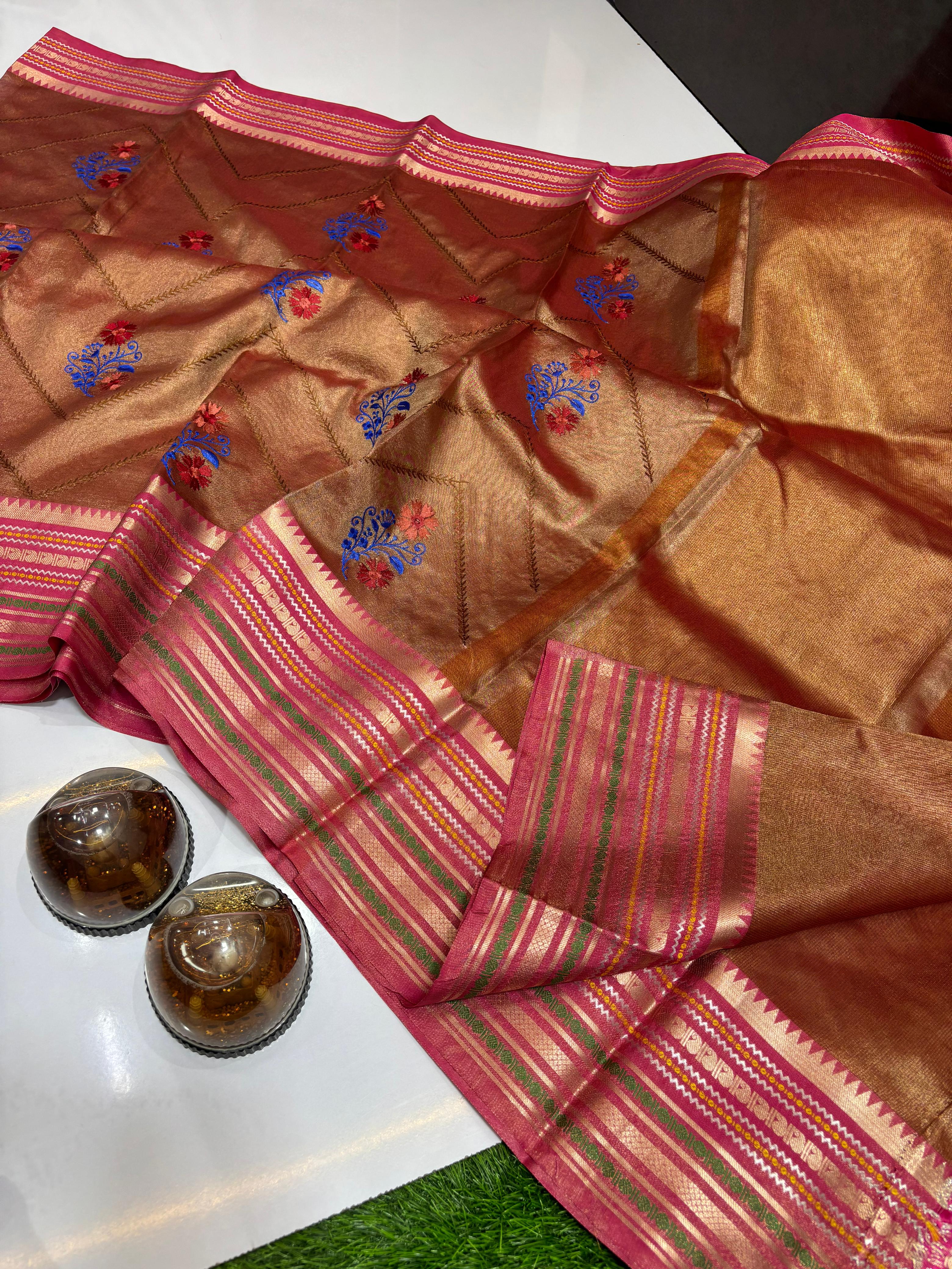 Premium Banarasi Dyble Tissue Silk Sarees