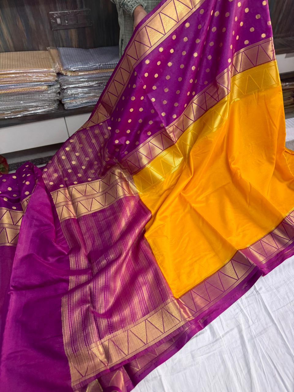 Exclusive Banarasi Dyble Semi Mysore Soft Silk Saree