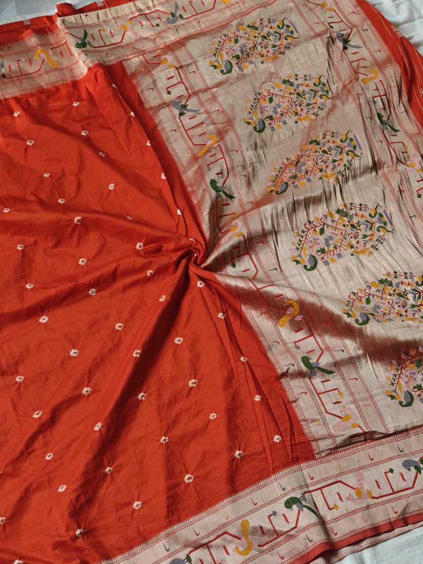 Pure Viscose Tusser Georgette with Pythani Border