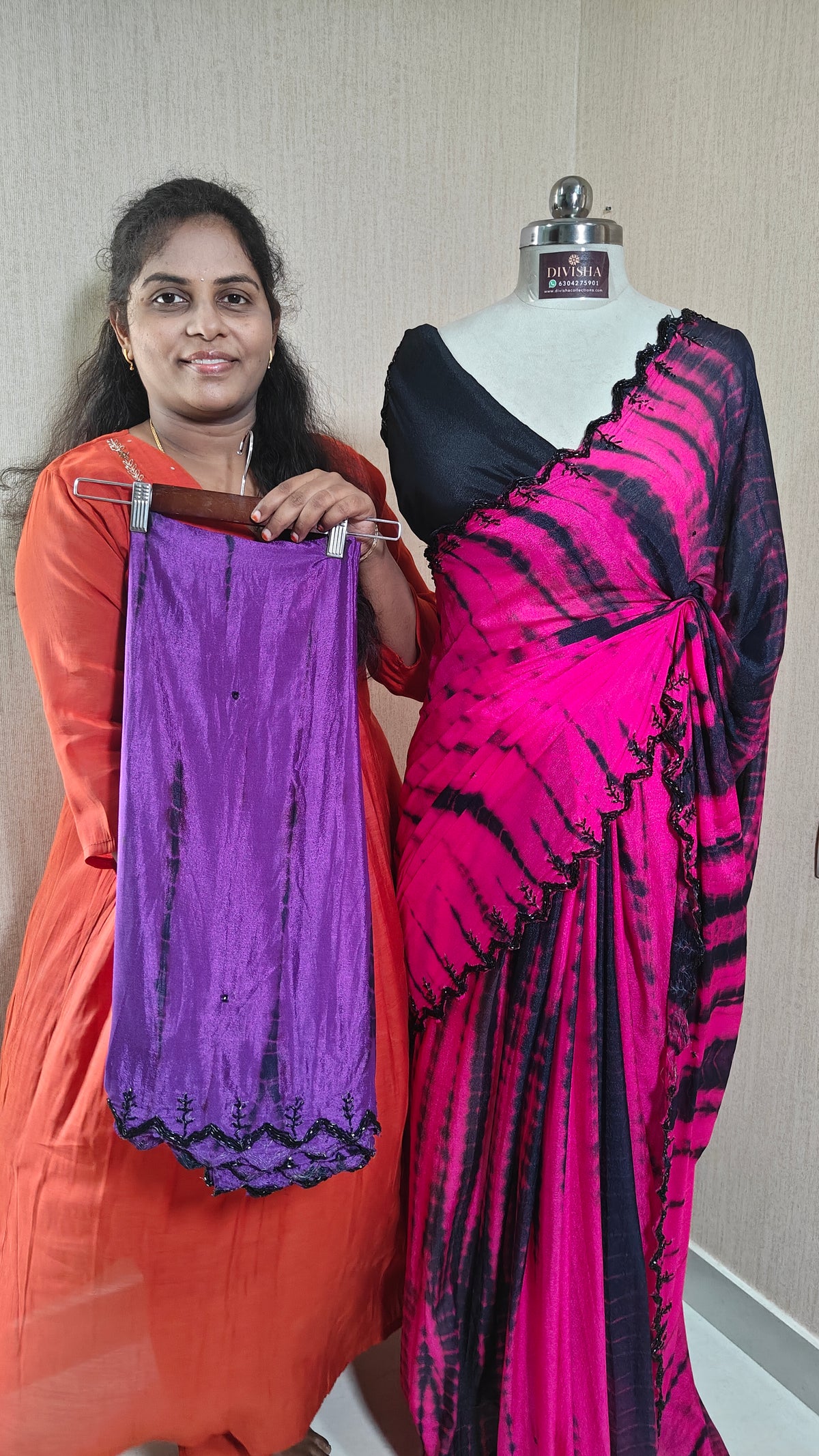 Pure Dyeable Chinon Sarees with Shibori design & Cutdana Border