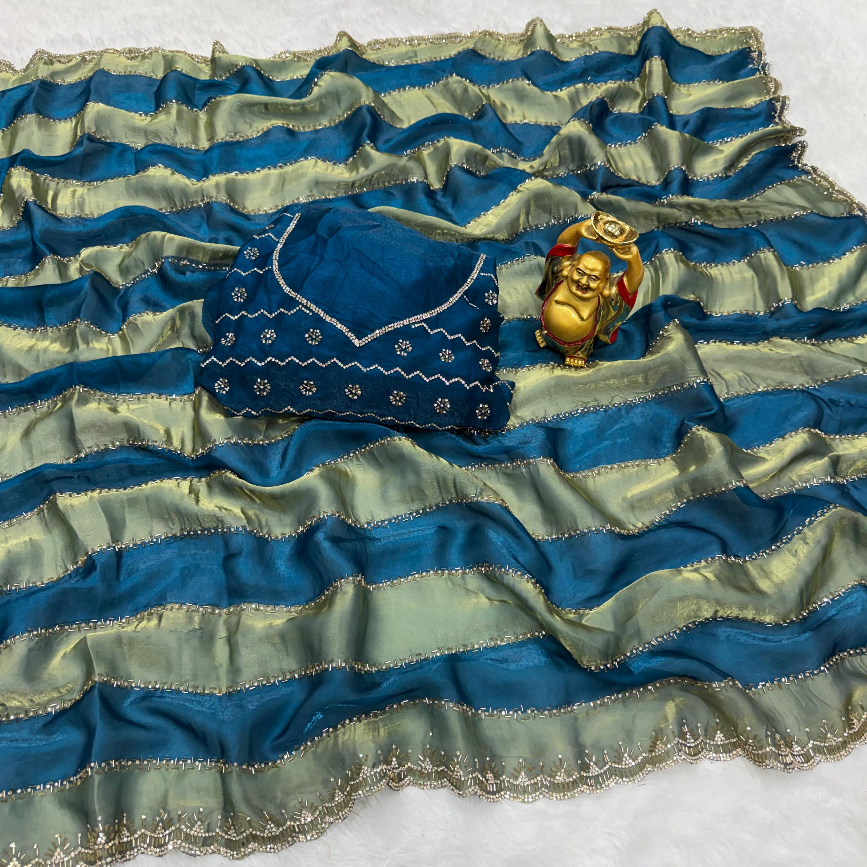 Premium Space Silk Sarees with Jarkhan Work