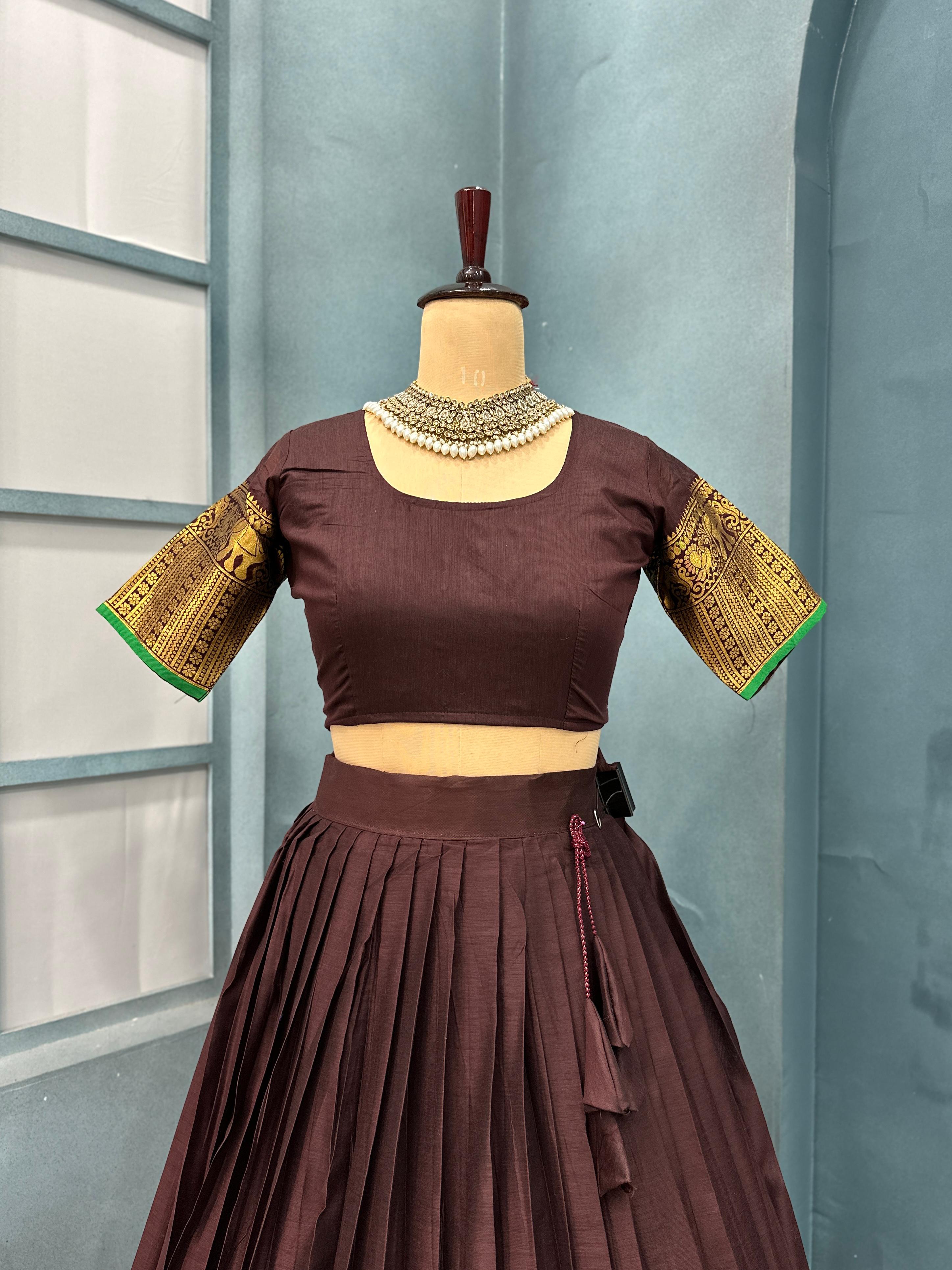 Premium Cotton Silk Fully Stitched Lehenga