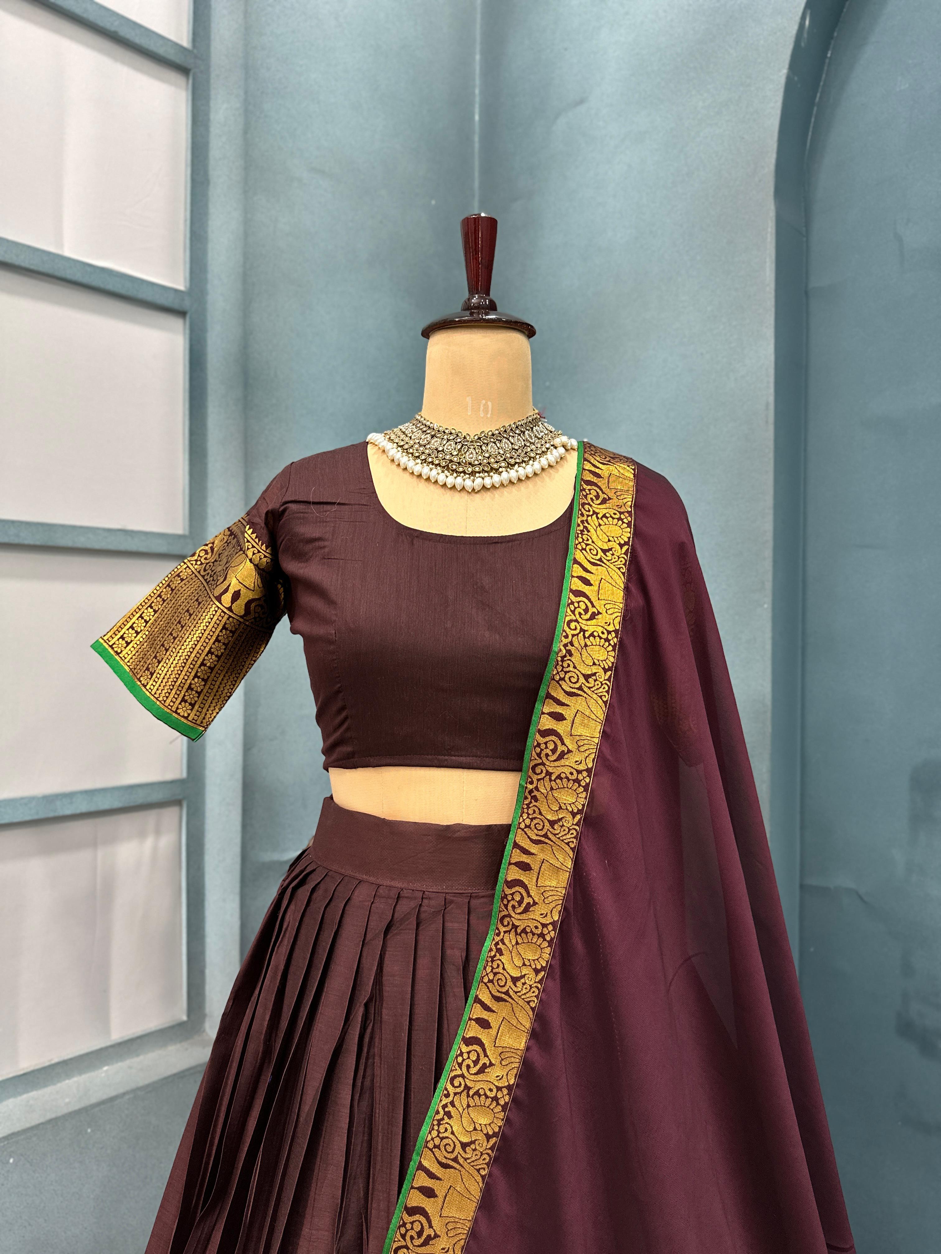 Premium Cotton Silk Fully Stitched Lehenga