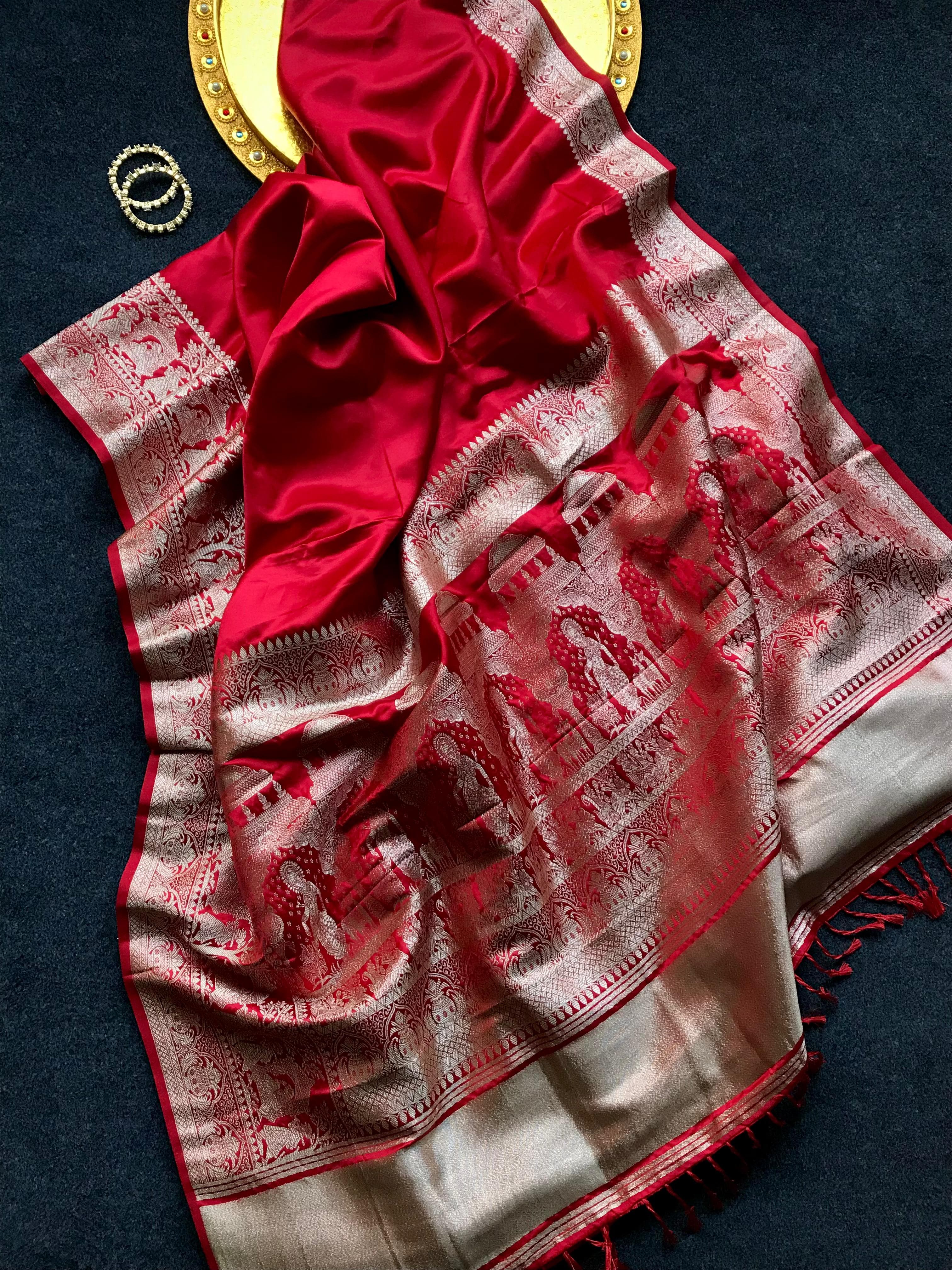 Premium Banarasi Satin Silk Sarees