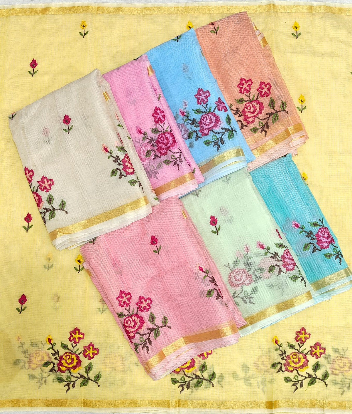 Kota Doriya Petit Point Work Sarees