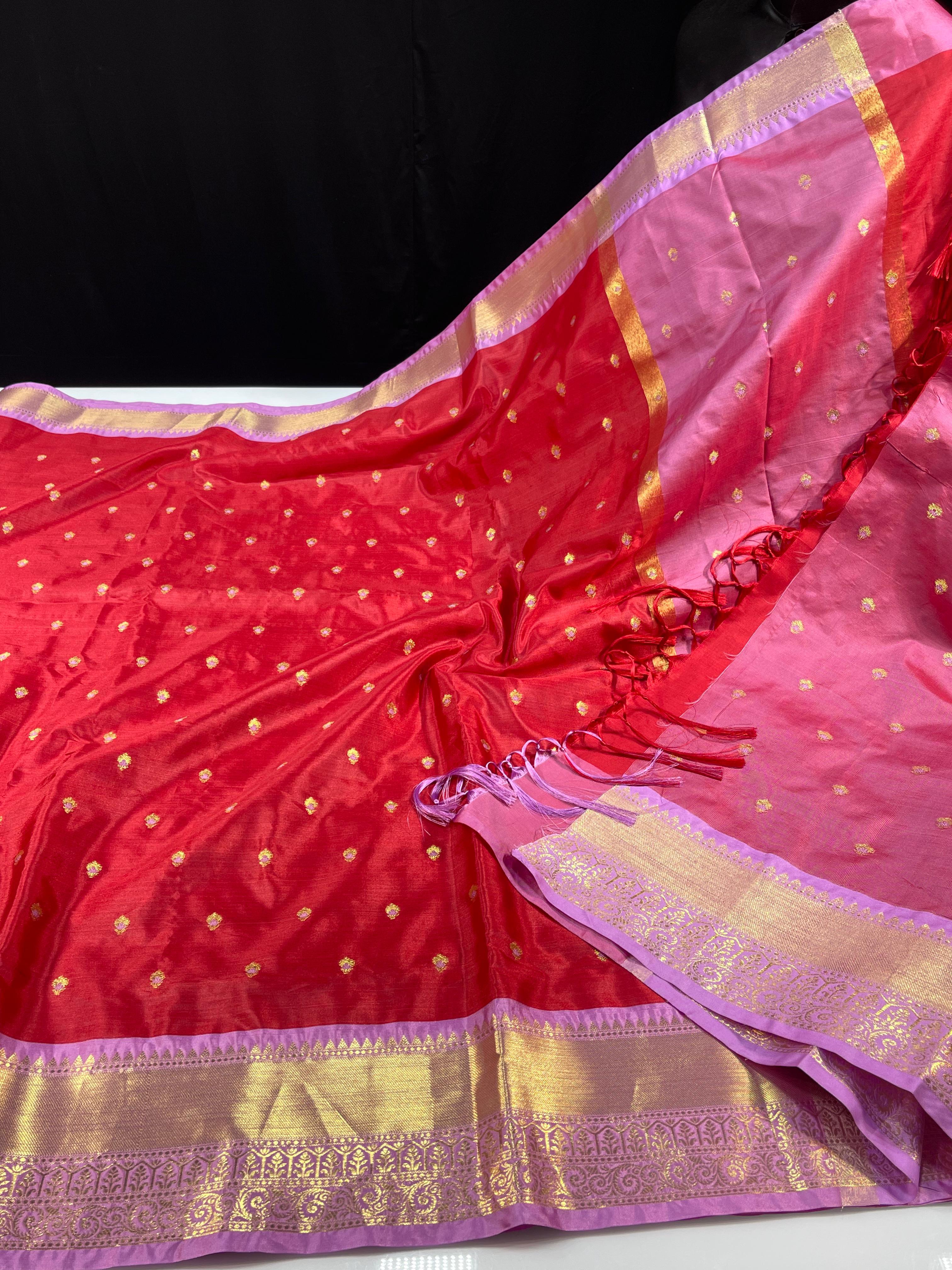Premium Semi Silk Saree in Gadwal Style