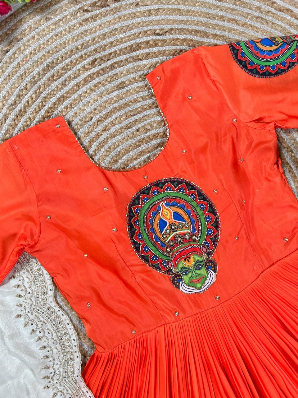 Soft Chinnon Work with Kathakali Design