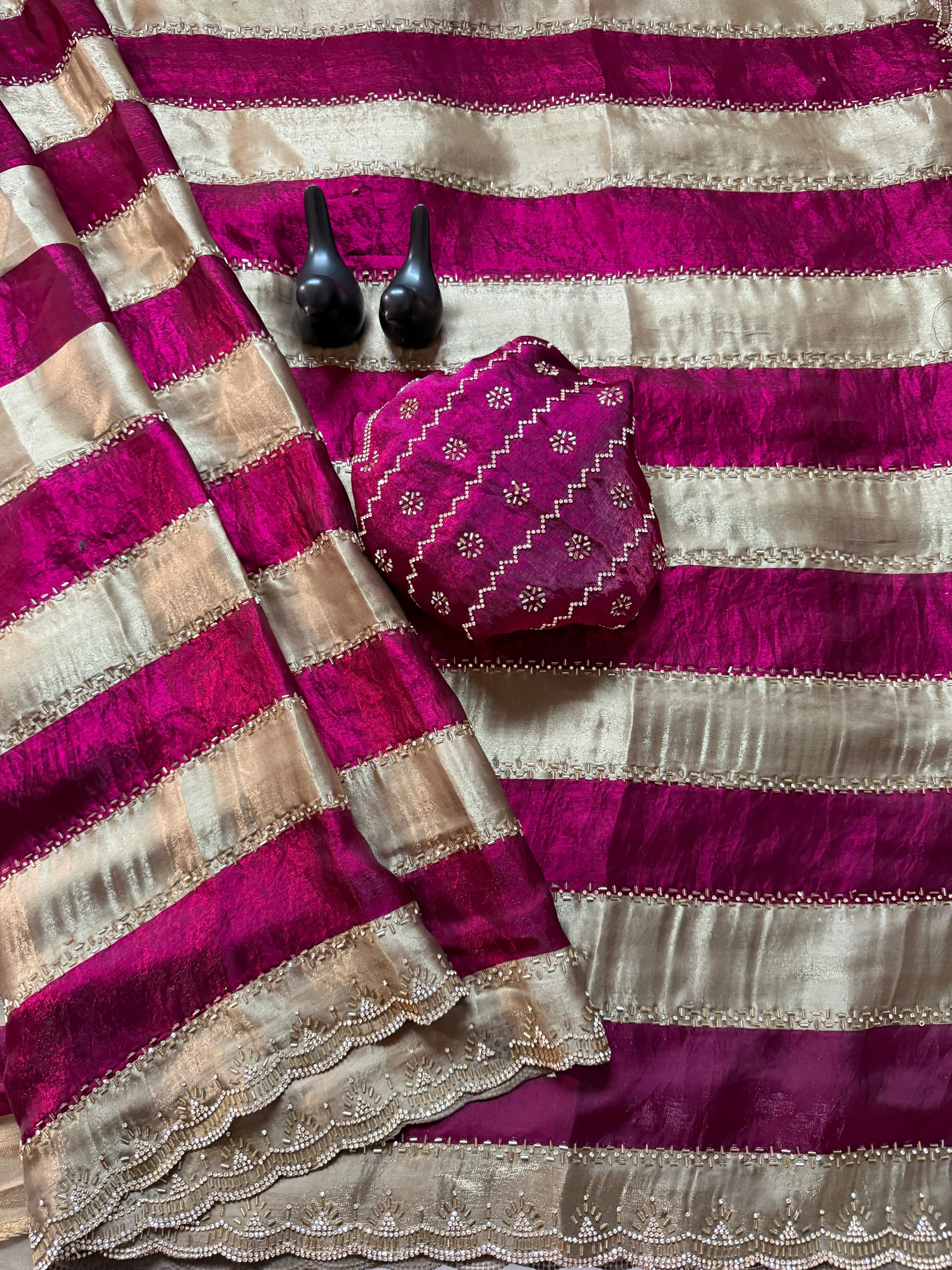 Premium Space Silk Sarees with Jarkhan Work