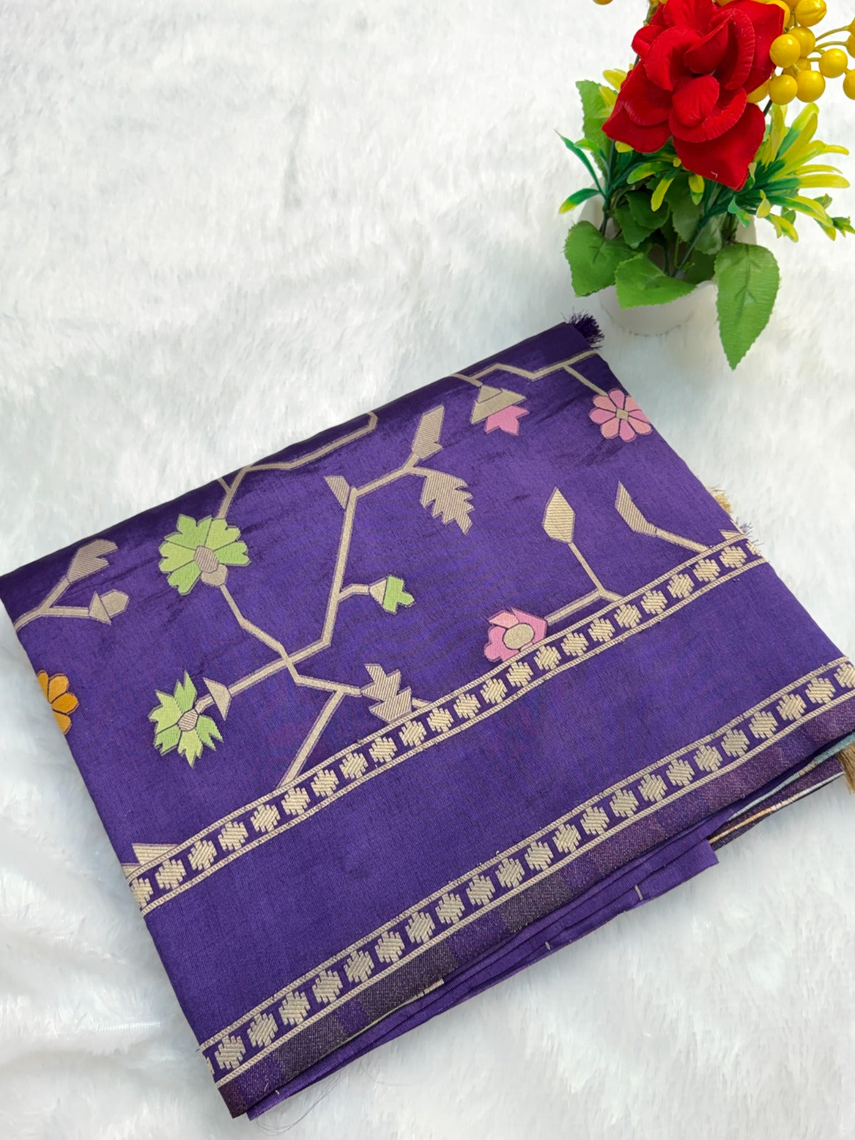 Banarasi silk sarees with jamdani weaving
