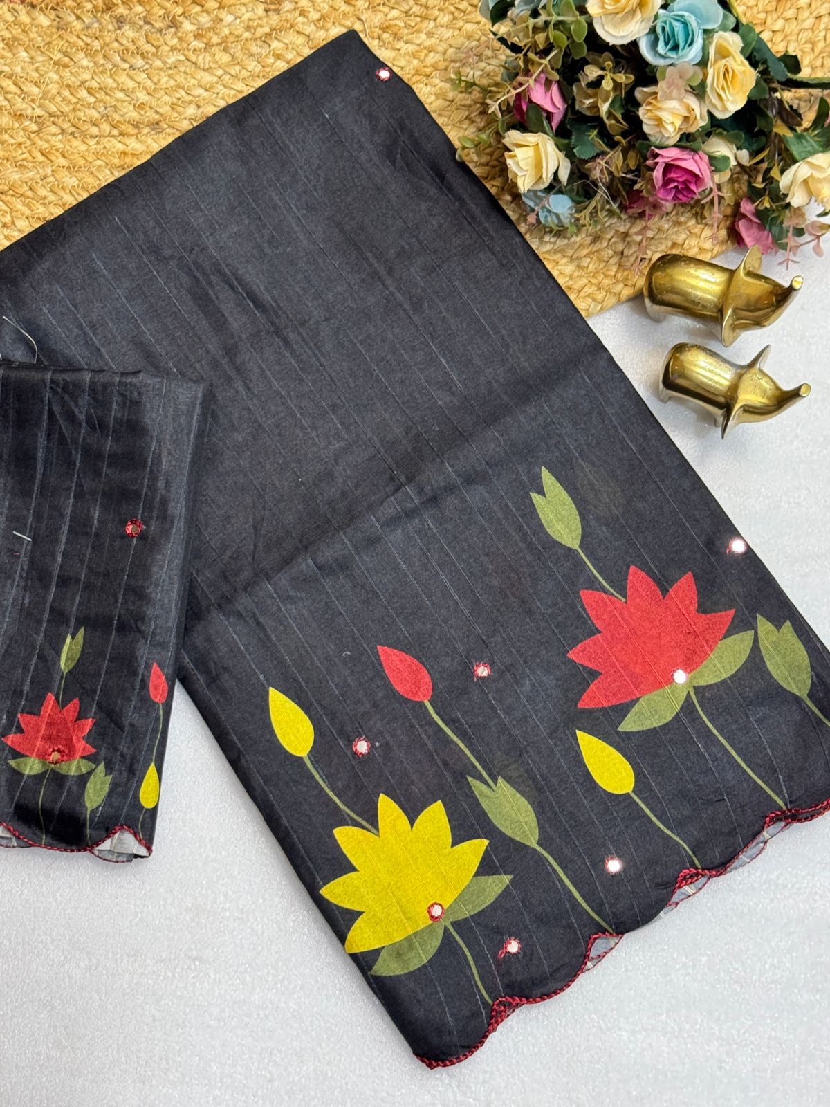 Handloom tusser silk sarees
