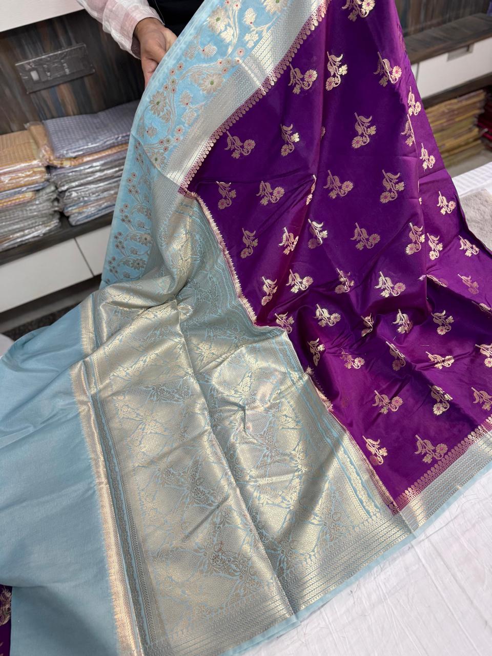 Premium Soft Banarasi Raw Mango Silk Sarees