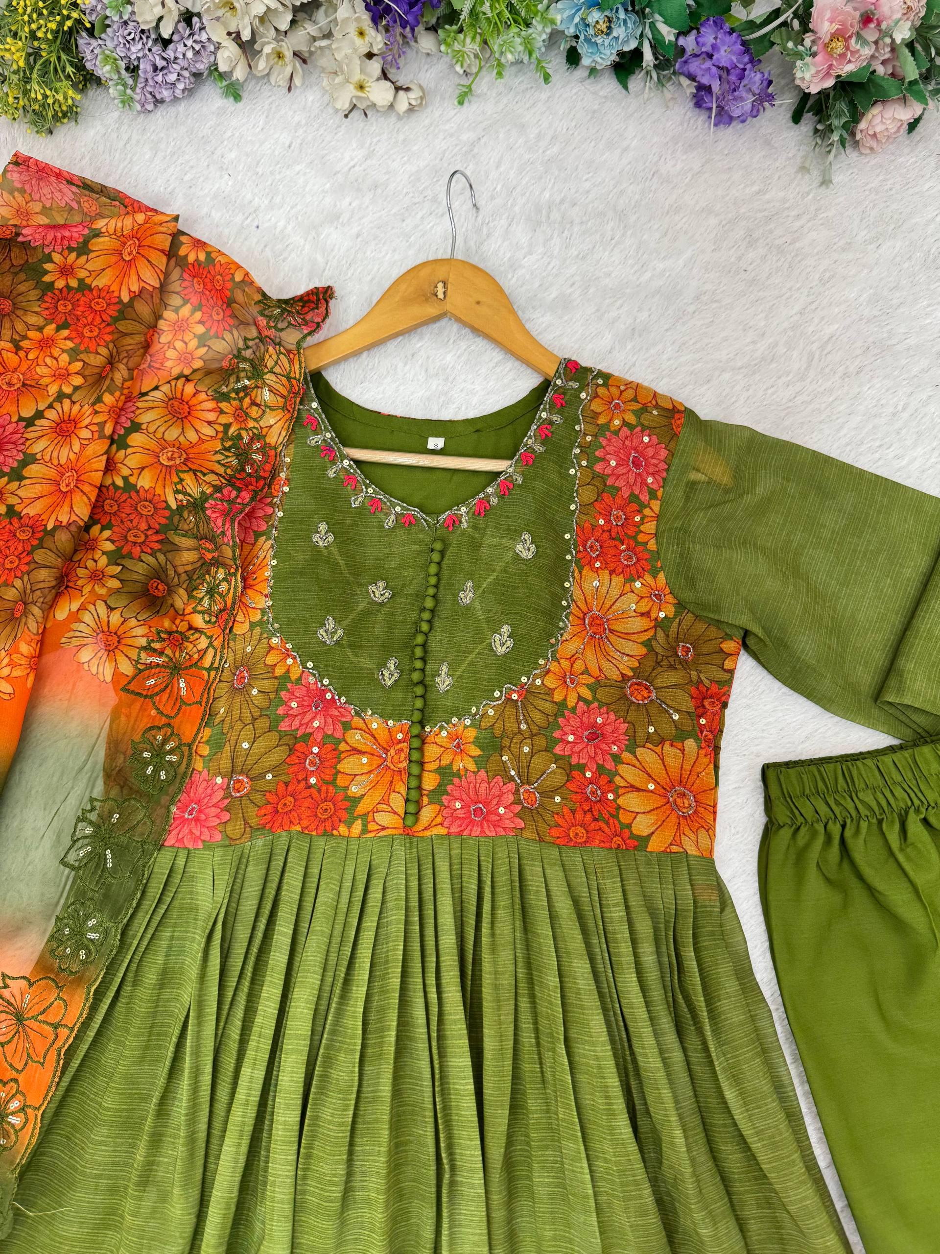Designer Georgette Gown with dupatta