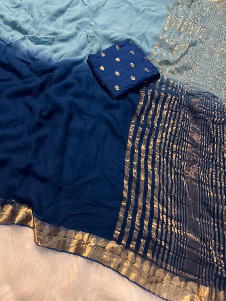 Soft Viscouse Georgette Shade Sarees