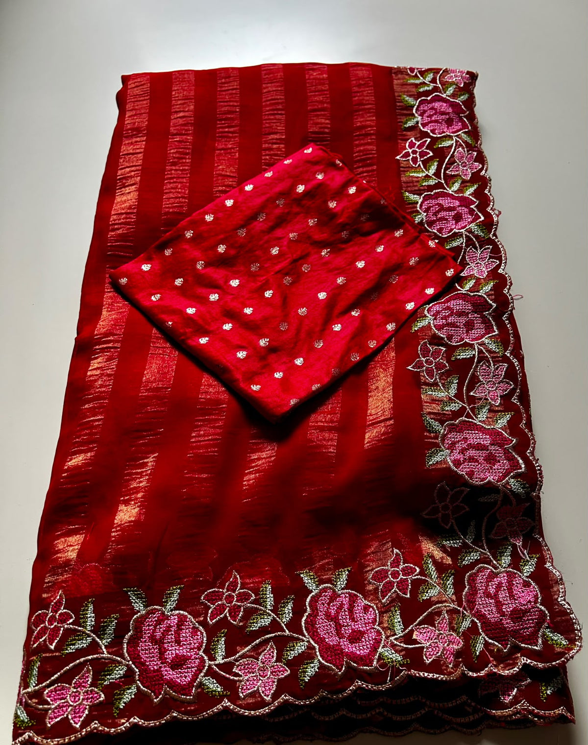 Pure Viscose Georgette stripes saree