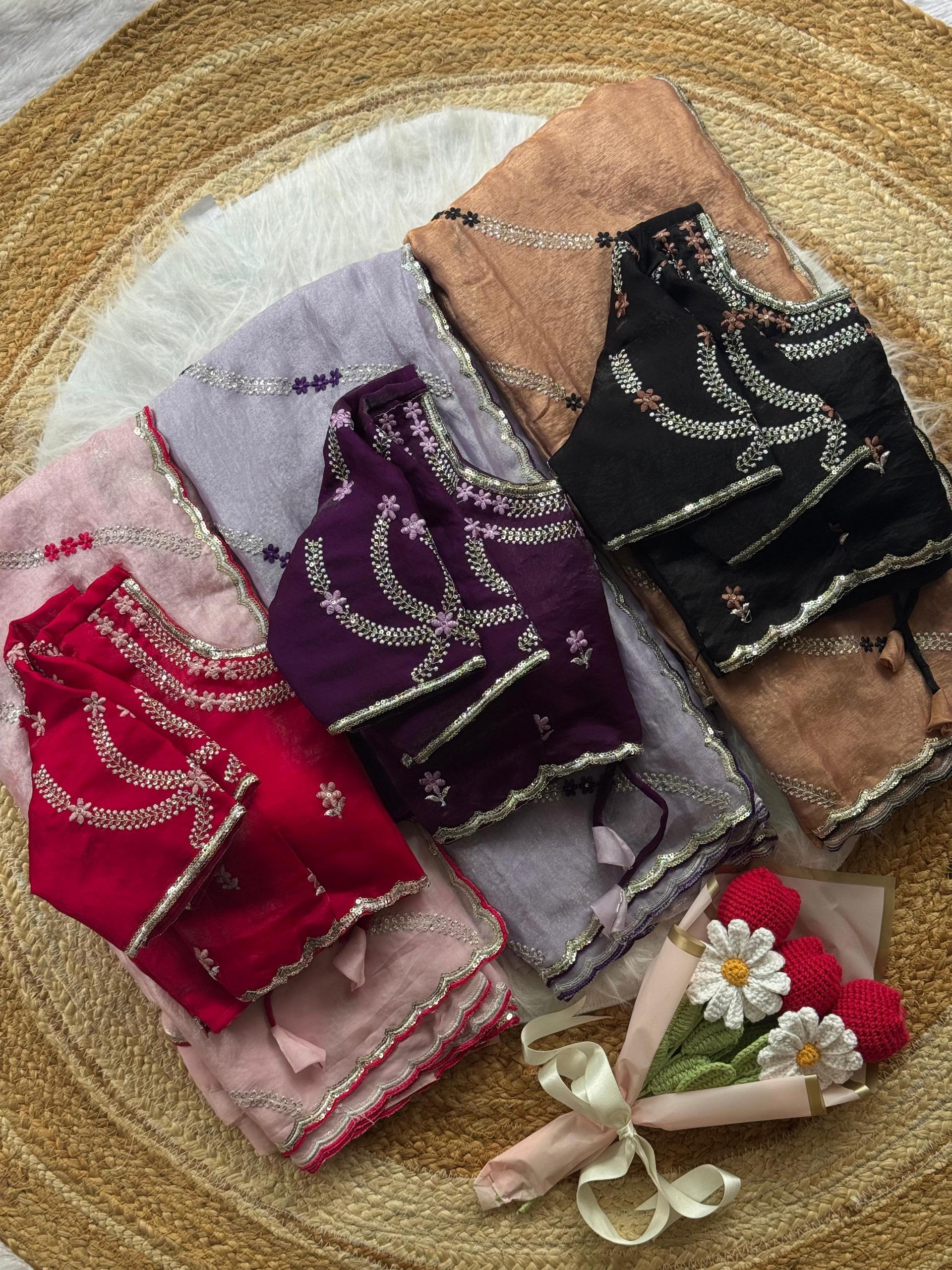 Cocktail sequence work sarees
