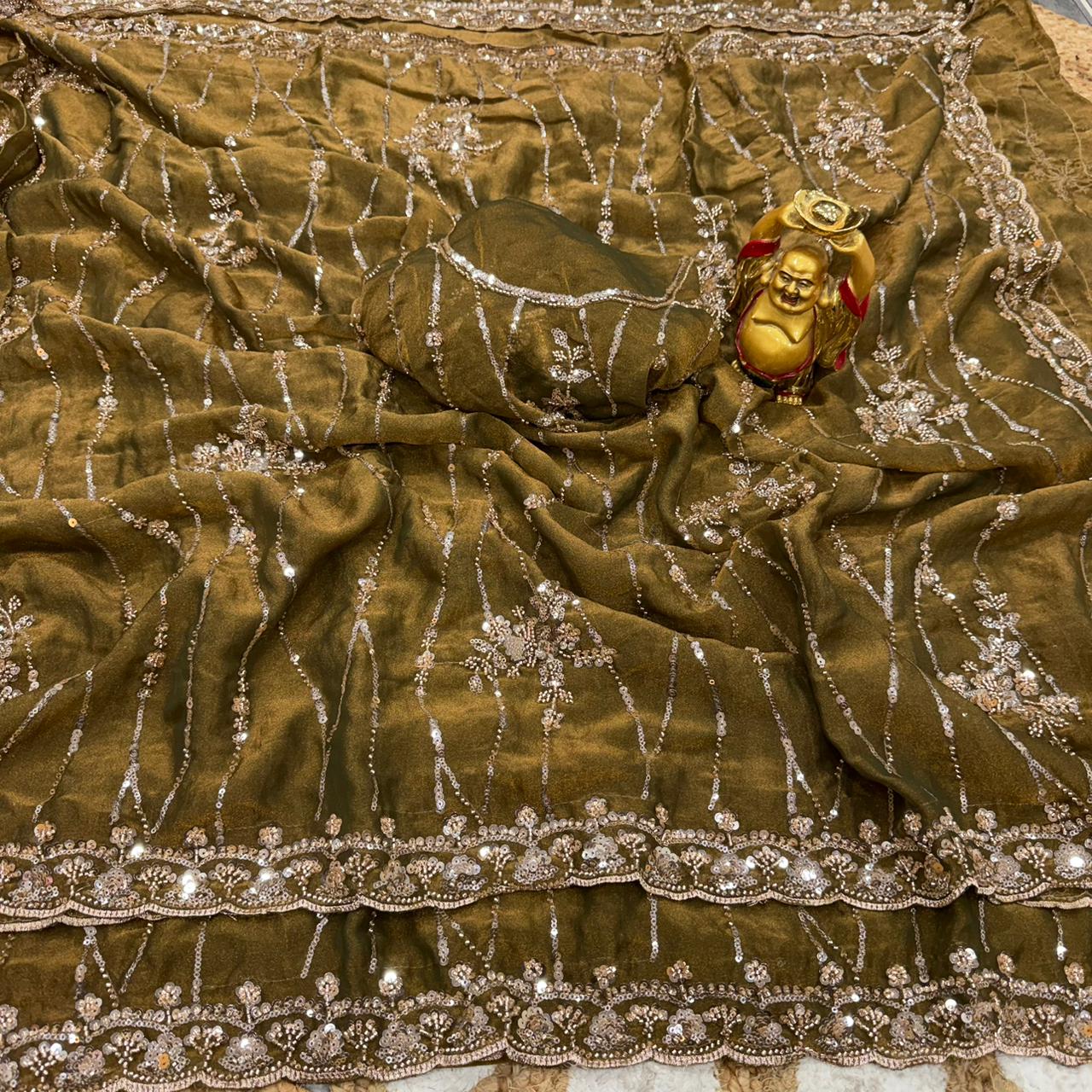 Launch Grand Party Wear Saree in Original Beeds Work
