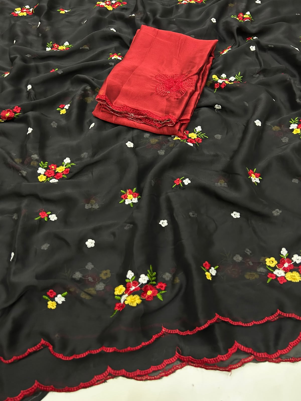 Soft Rangoli Silk Sarees with Embroidery Work