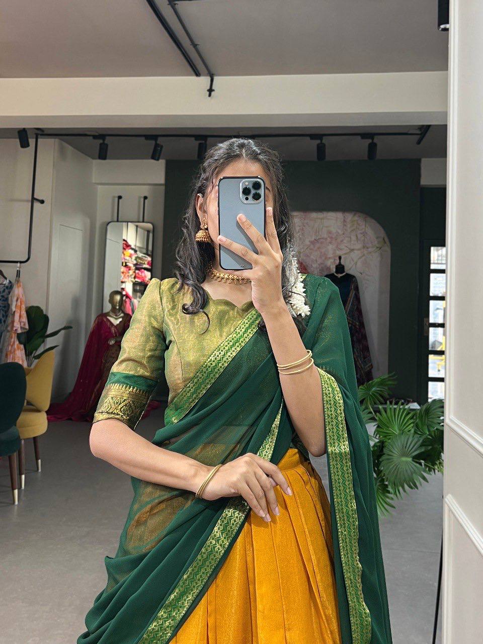 Stitched Lehenga with Unstitched Blouse