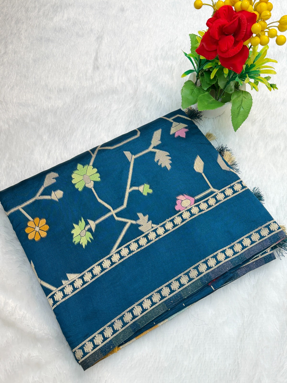 Banarasi silk sarees with jamdani weaving